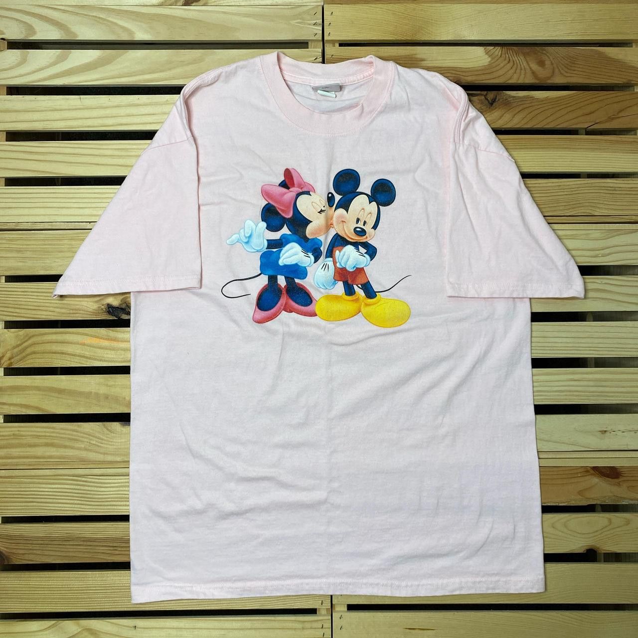 Disney Vintage Disney's Mickey & Minnie Mouse Pink Tee Size Large Size US L / EU 52-54 / 3 - 1 Thumbnail