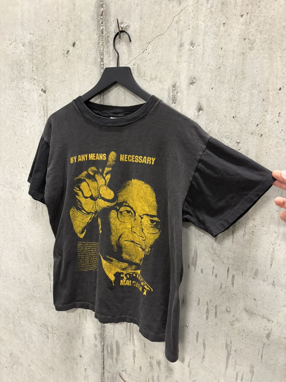Vintage Vintage Malcolm X By Any Means Shirt Faded Thrashed Grunge Size US M / EU 48-50 / 2 - 2 Thumbnail