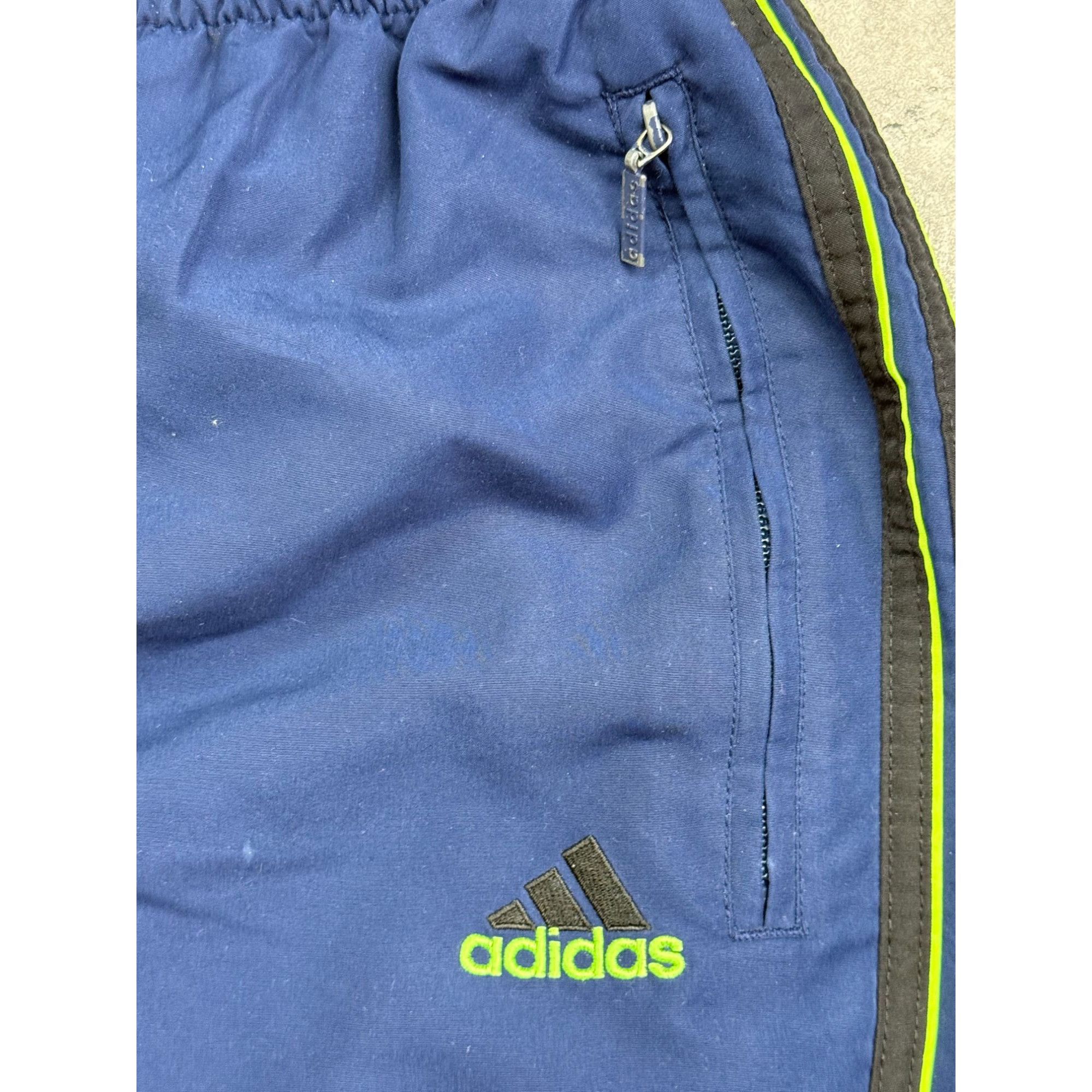 Adidas VINTAGE 90s Adidas Tracksuit Bottoms • Navy & Neon Lime • Fl Size US 36 / EU 52 - 13 Thumbnail