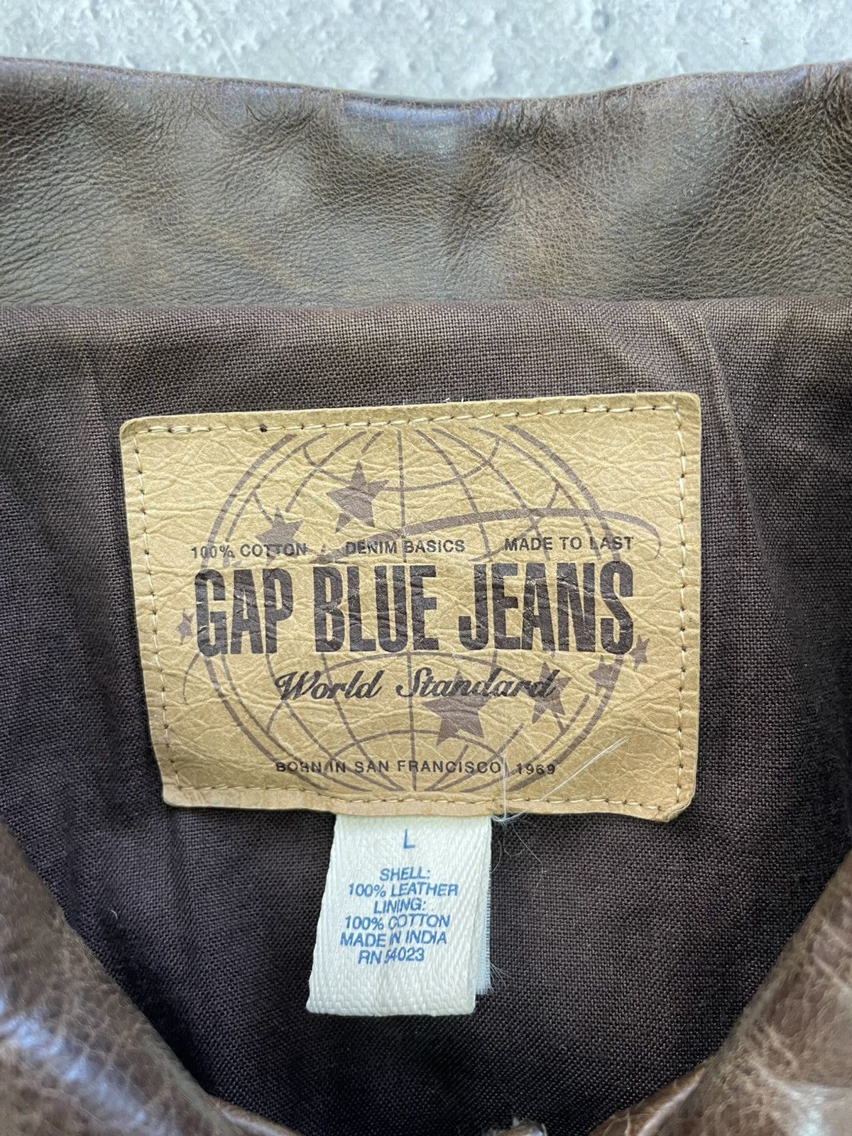 Gap 90s retro GAP trucker jacket brown leather Size US L / EU 52-54 / 3 - 6 Thumbnail