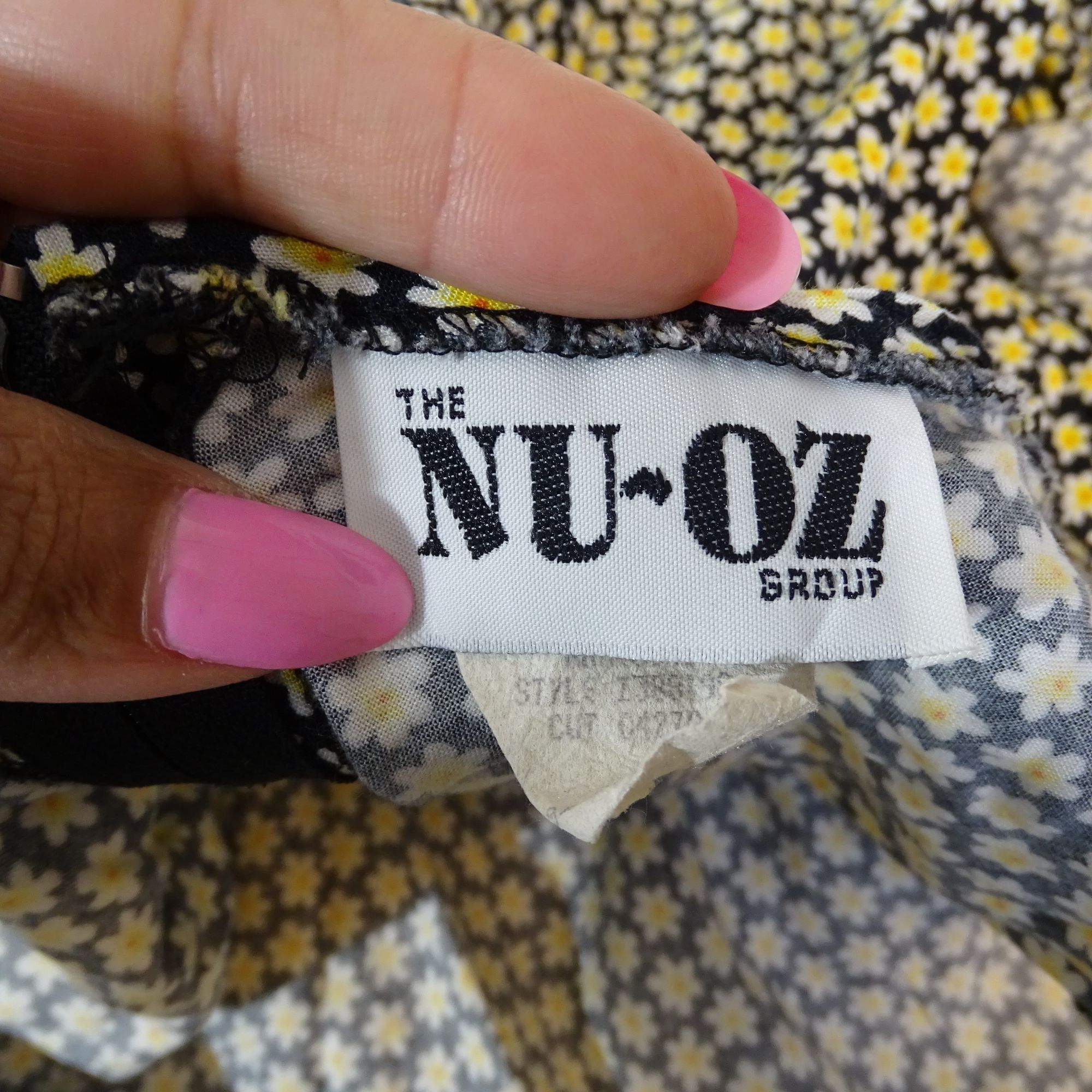 Other Vintage 90s Nu-Oz Black Floral Sheath Dress Size 11 12 Size XL / US 12-14 / IT 48-50 - 6 Thumbnail
