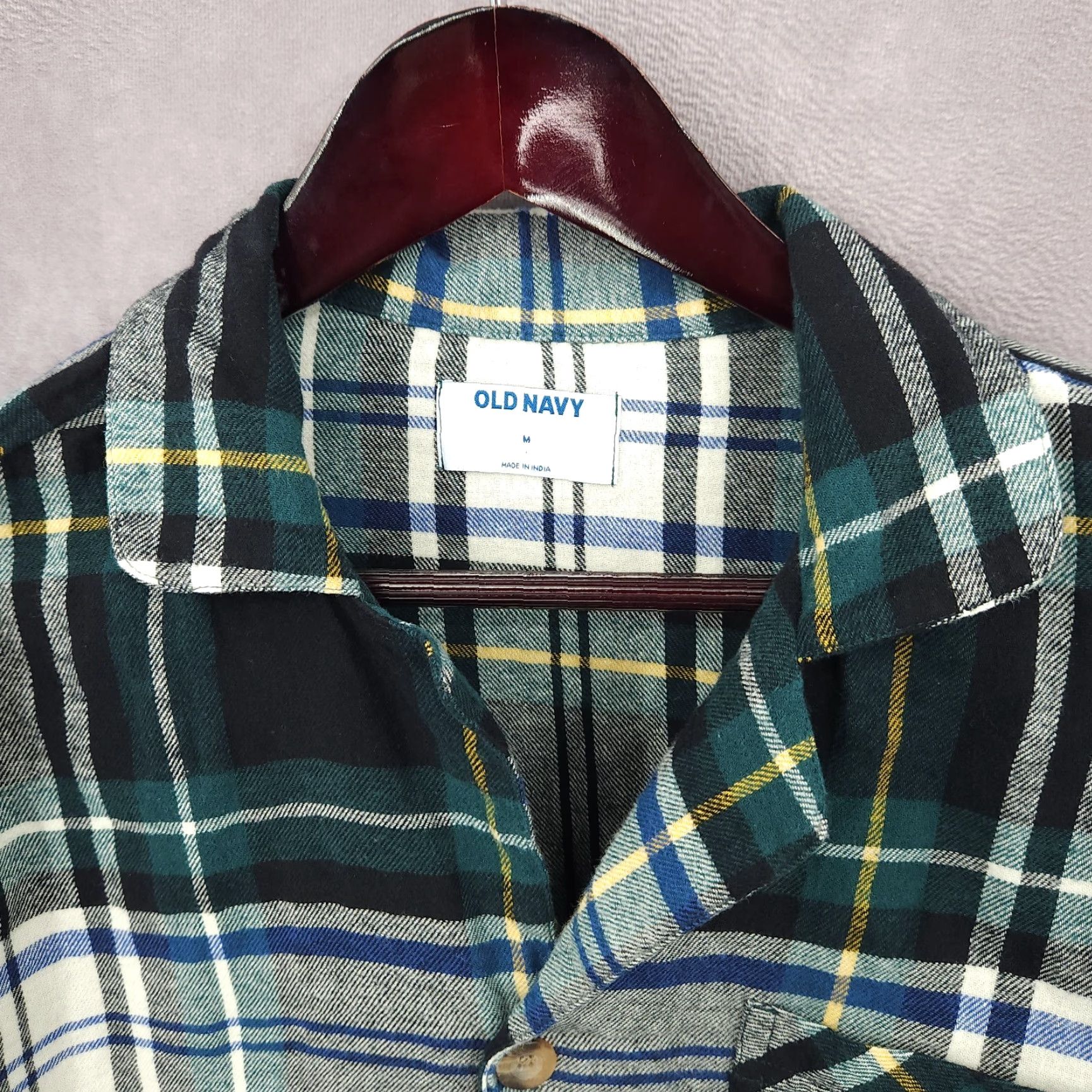 Old Navy Old Navy Pajama Top Shirt Womens Medium Flannel Plaid Green Cotton Button Up Long Sleeve Shirt Womens Medium Green Plaid Flannel Pajama Top Size M / US 6-8 / IT 42-44 - 4 Thumbnail