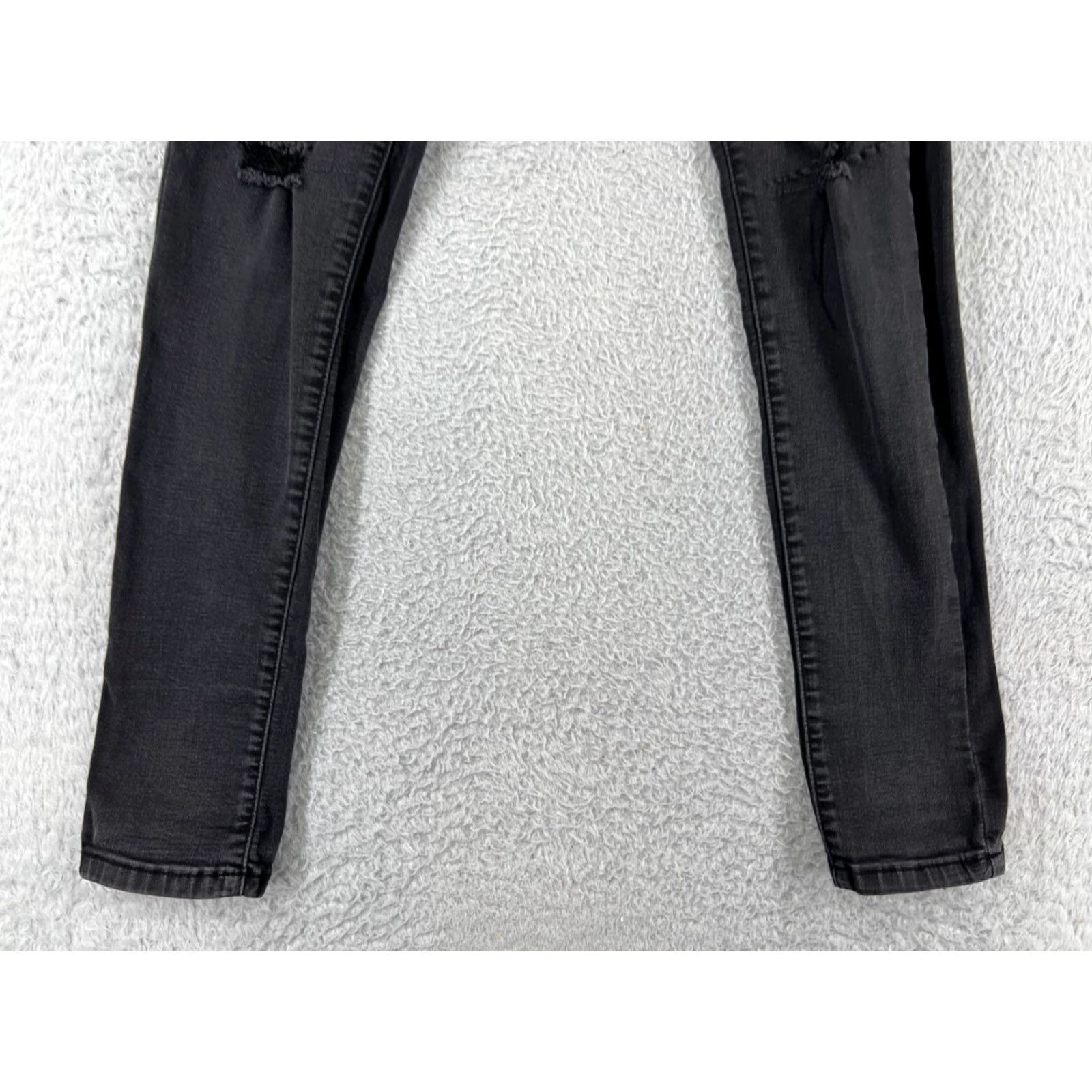 Vintage Wax Jeans Women's Black Cotton Blend Denim Stretch Skinny Pants 9 Mid Rise 5-Pocket Logo Embroidered Button Vintage No N/A Size 30" / US 8 / IT 44 - 6 Thumbnail
