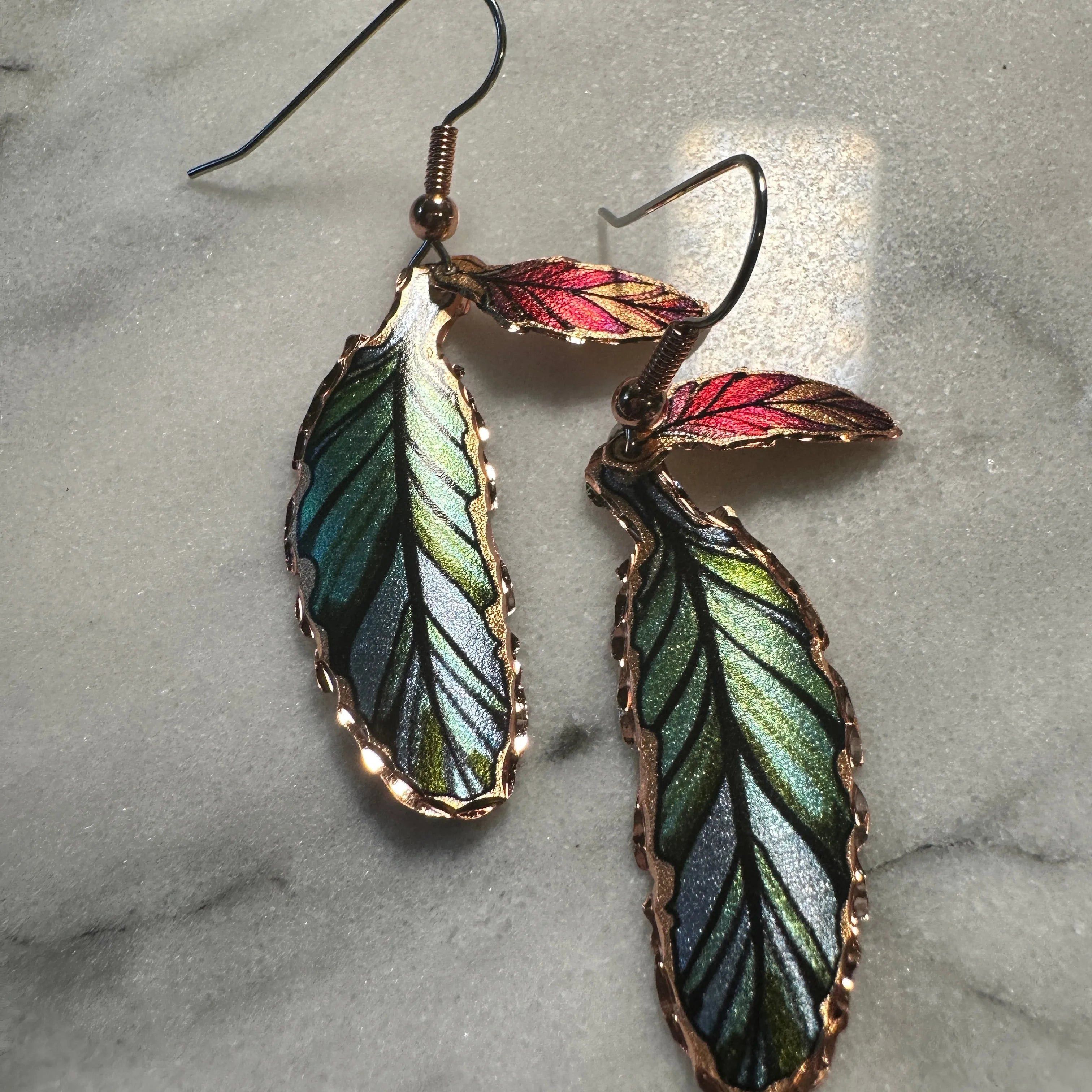 Other Handcrafted Boho Earrings, Copper Colorful Feather Native Am Size ONE SIZE - 4 Thumbnail