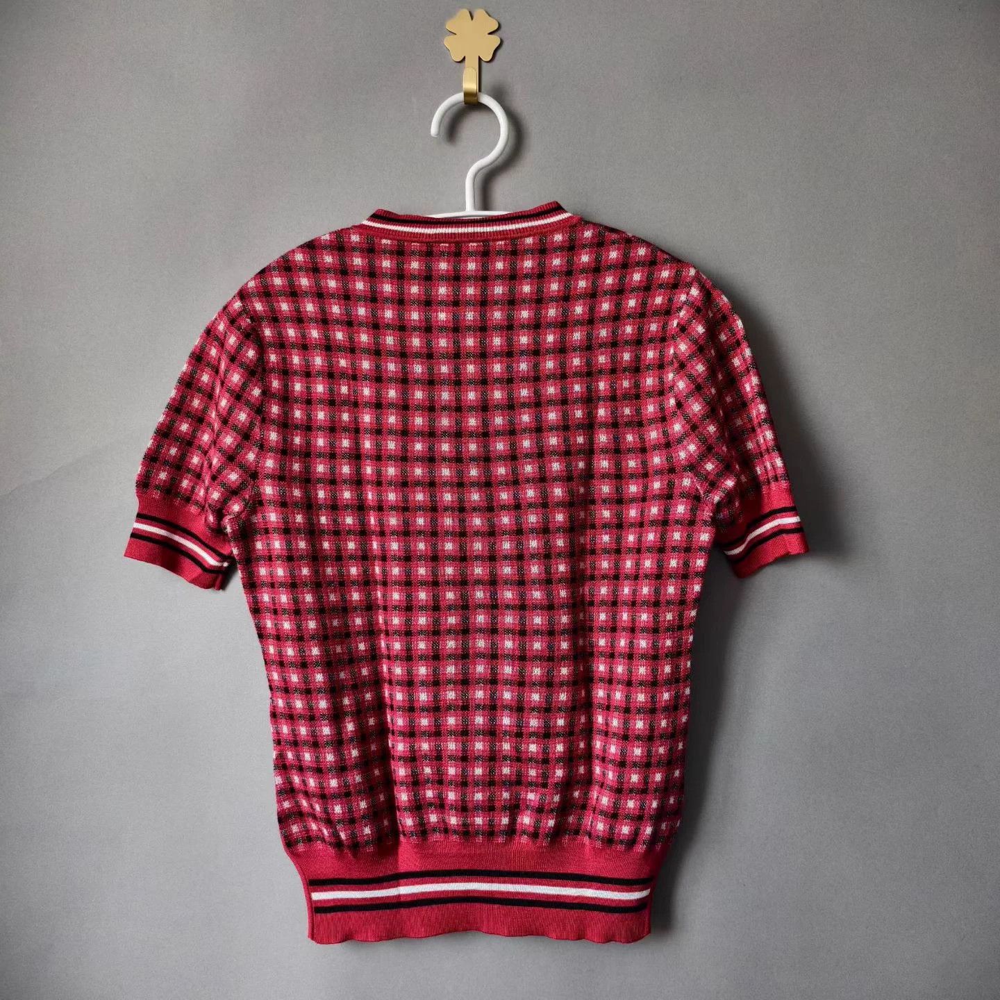 Fendi Fendi Logo Red Check Knit Sweater Size 36 Mint Size XS / US 0-2 / IT 36-38 - 2 Thumbnail