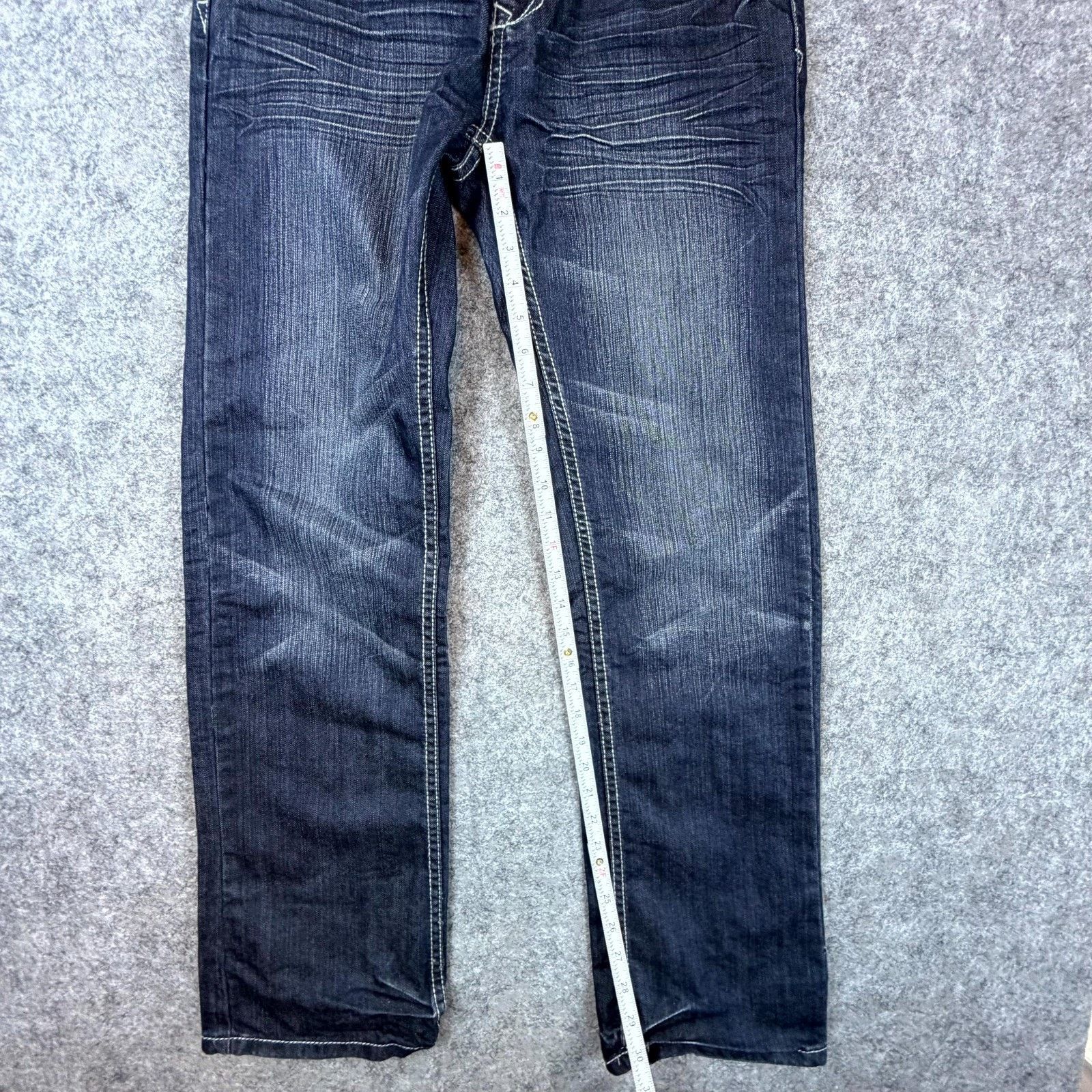 Carbon Carbon Black Jeans 28 Blue Straight Flap Pocket Y2K Grunge Size 28" / US 6 / IT 42 - 7 Thumbnail
