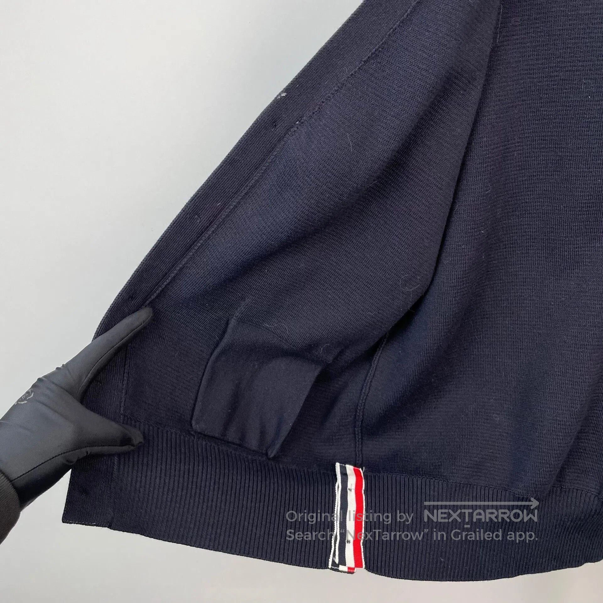 Thom Browne Thom Browne Dark Blue Striped Sleeve Cardigan. Size US S / EU 44-46 / 1 - 3 Thumbnail