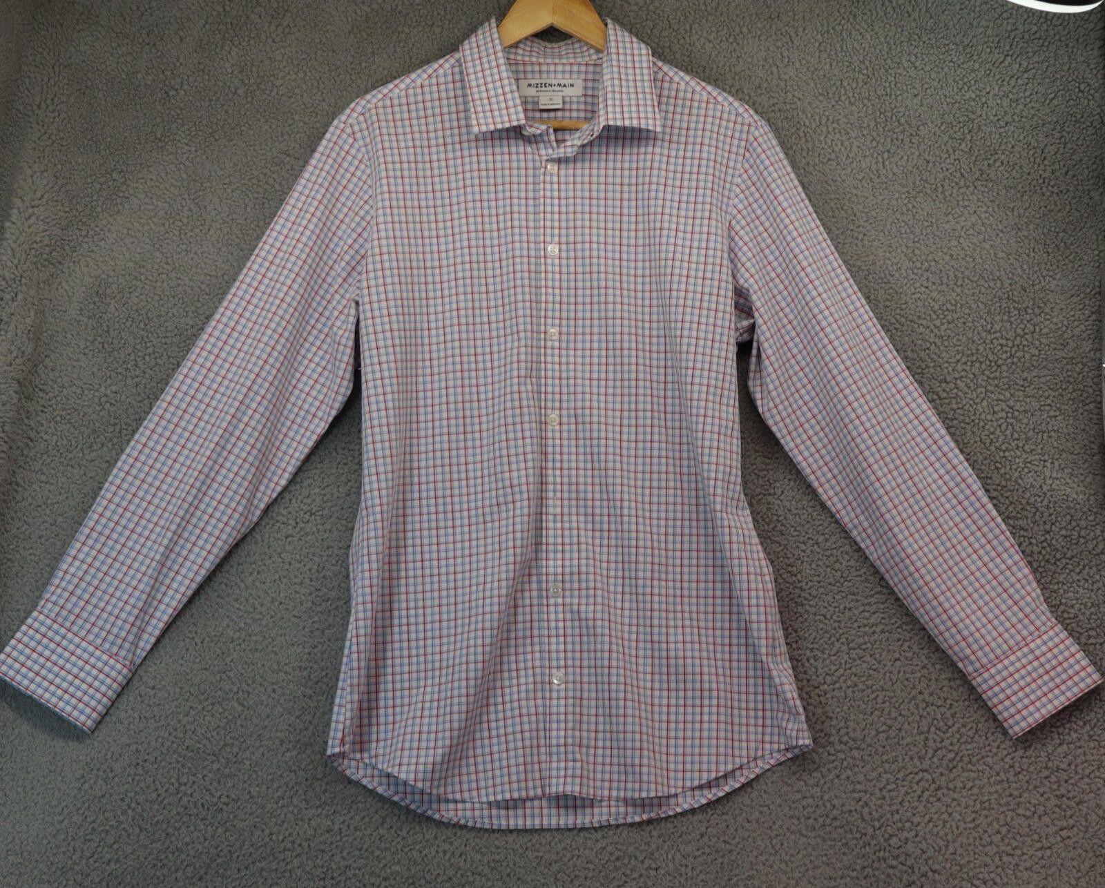 Mizzen+Main Mizzen Main Shirt Men M Medium Trim Fit Red Blue Plaid Size US M / EU 48-50 / 2 - 2 Thumbnail