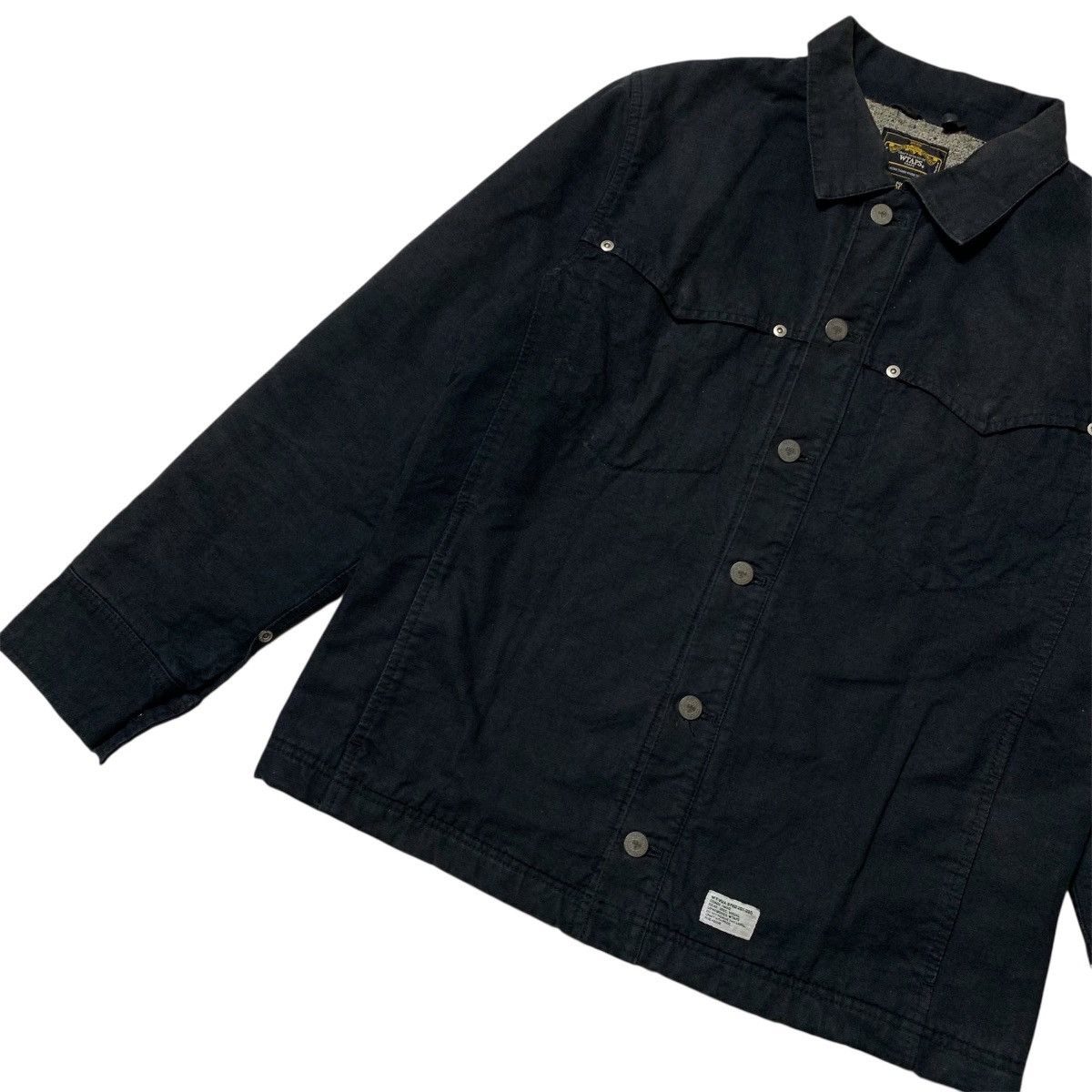 Wtaps Wtaps Blanket Canvas Jacket in Wool Black Japanese Brand Size US M / EU 48-50 / 2 - 2 Thumbnail
