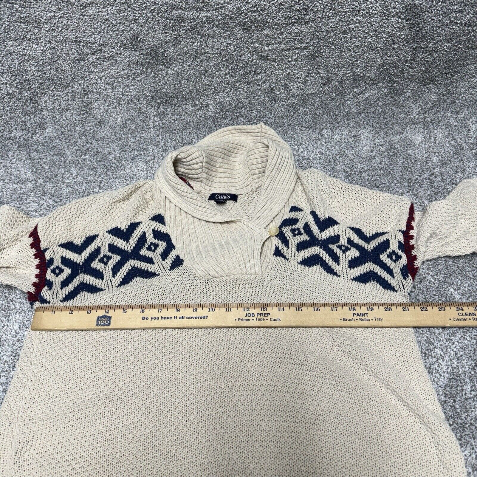 Chaps Chaps Sweater Womens XL Fair Isle Aztec Shawl Collar Warm Size XL / US 12-14 / IT 48-50 - 5 Thumbnail