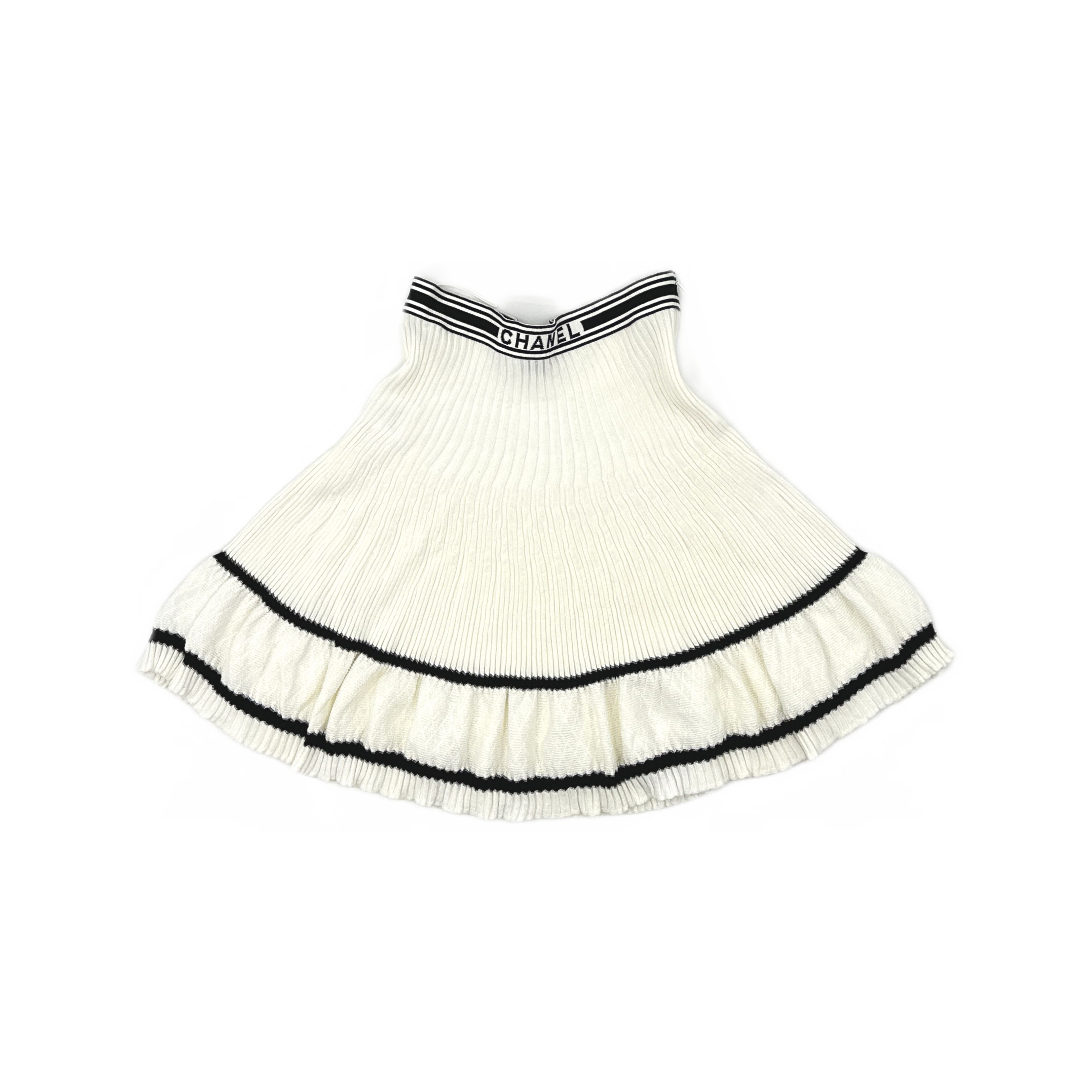 Chanel Chanel Knit Pleated Logo Skirt Size 40 Size 28" / US 6 / IT 42 - 1 Thumbnail
