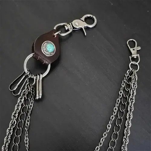 Jewelry Leather Silver Chain For Pant Size ONE SIZE - 4 Thumbnail