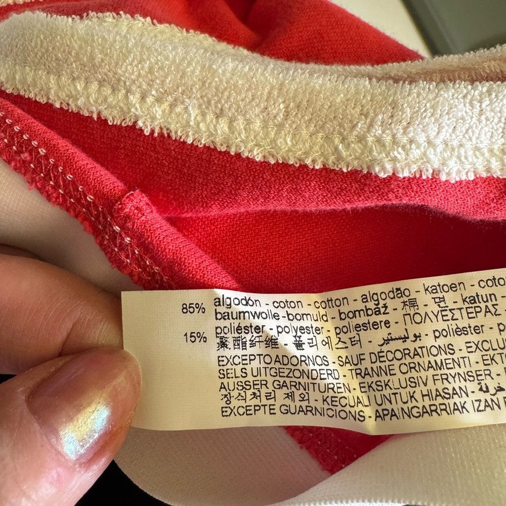 Zara New Zara Terry Cloth Cotton Red Bra Top Size S Size S / US 4 / IT 40 - 7 Thumbnail