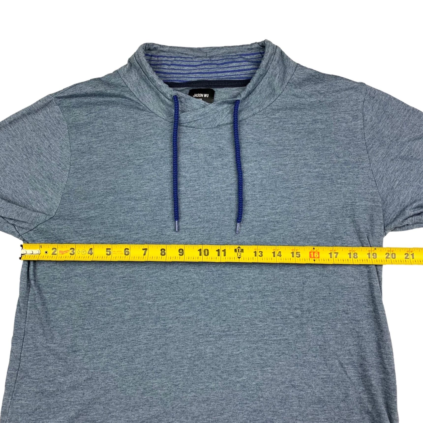 Jason Wu Jason Wu x EvaAir Men’s Pullover Sweatshirt Blue Large Mock Neck Drawstring Lightweight Shirt Size US L / EU 52-54 / 3 - 7 Thumbnail
