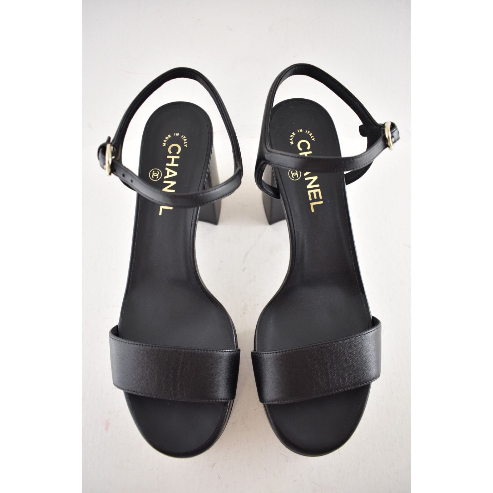 Chanel Chanel 24C Black Lambskin Leather Logo Platform Ankle Size US 11 / IT 41 - 7 Thumbnail