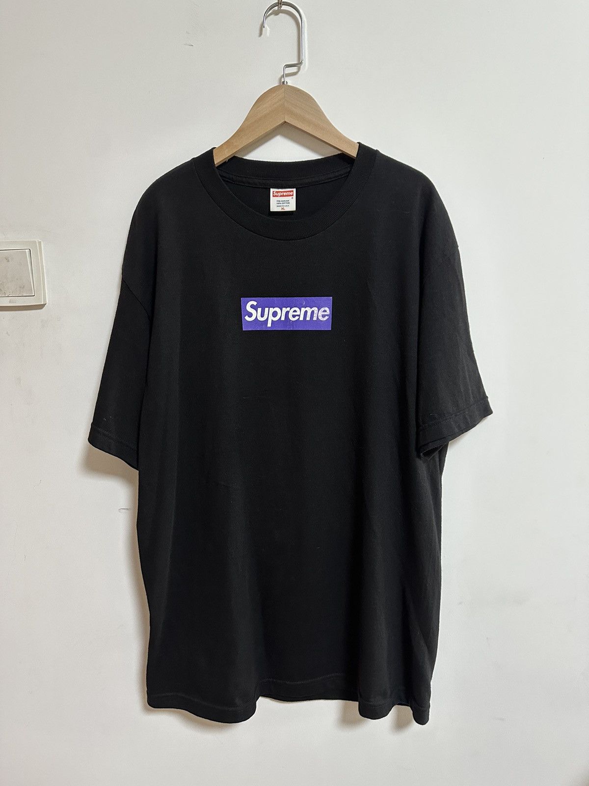 Supreme purple black box logo tee 2007