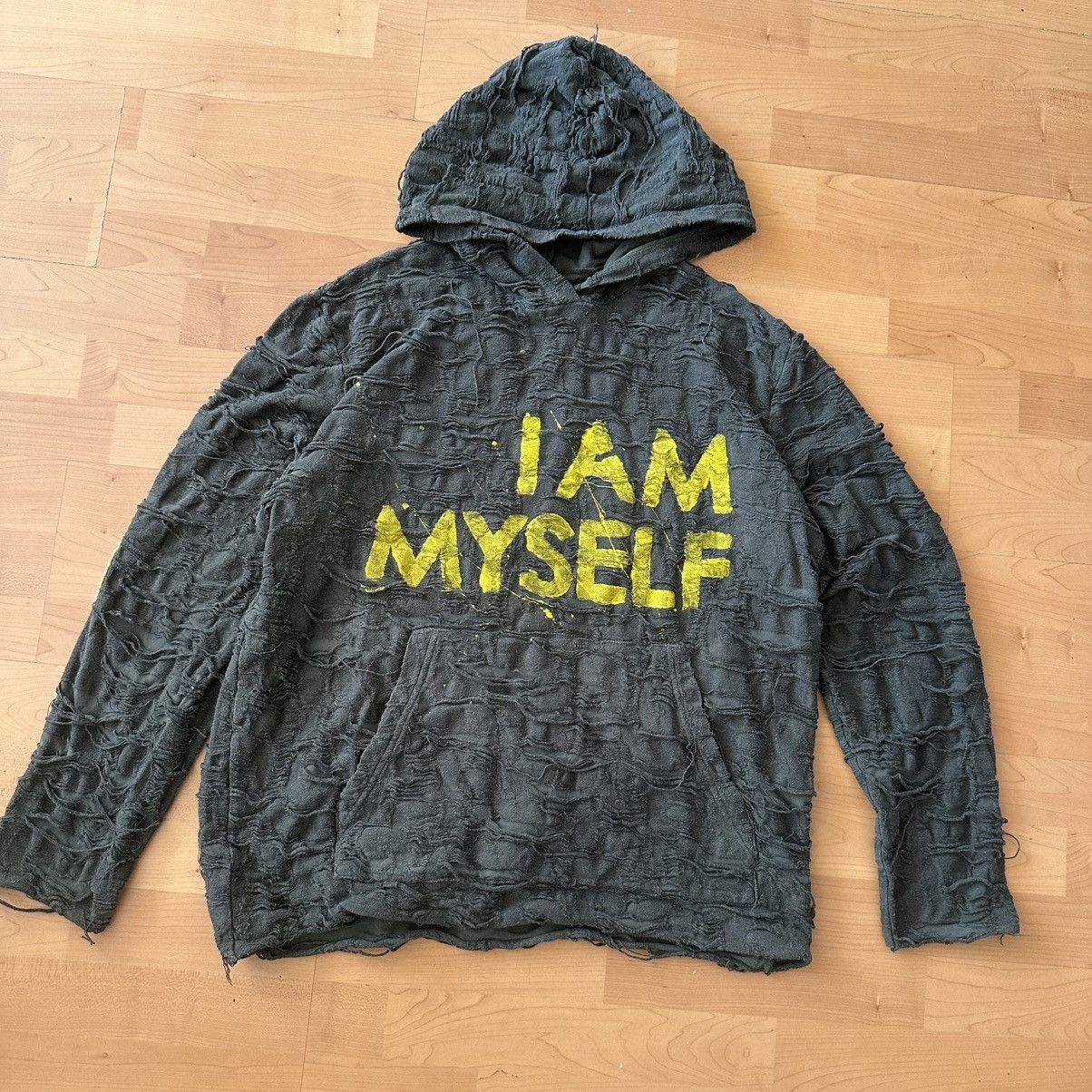 Other RARE Archive torn hoodie ,, I am myself ’’ Size m Size US M / EU 48-50 / 2 - 2 Thumbnail