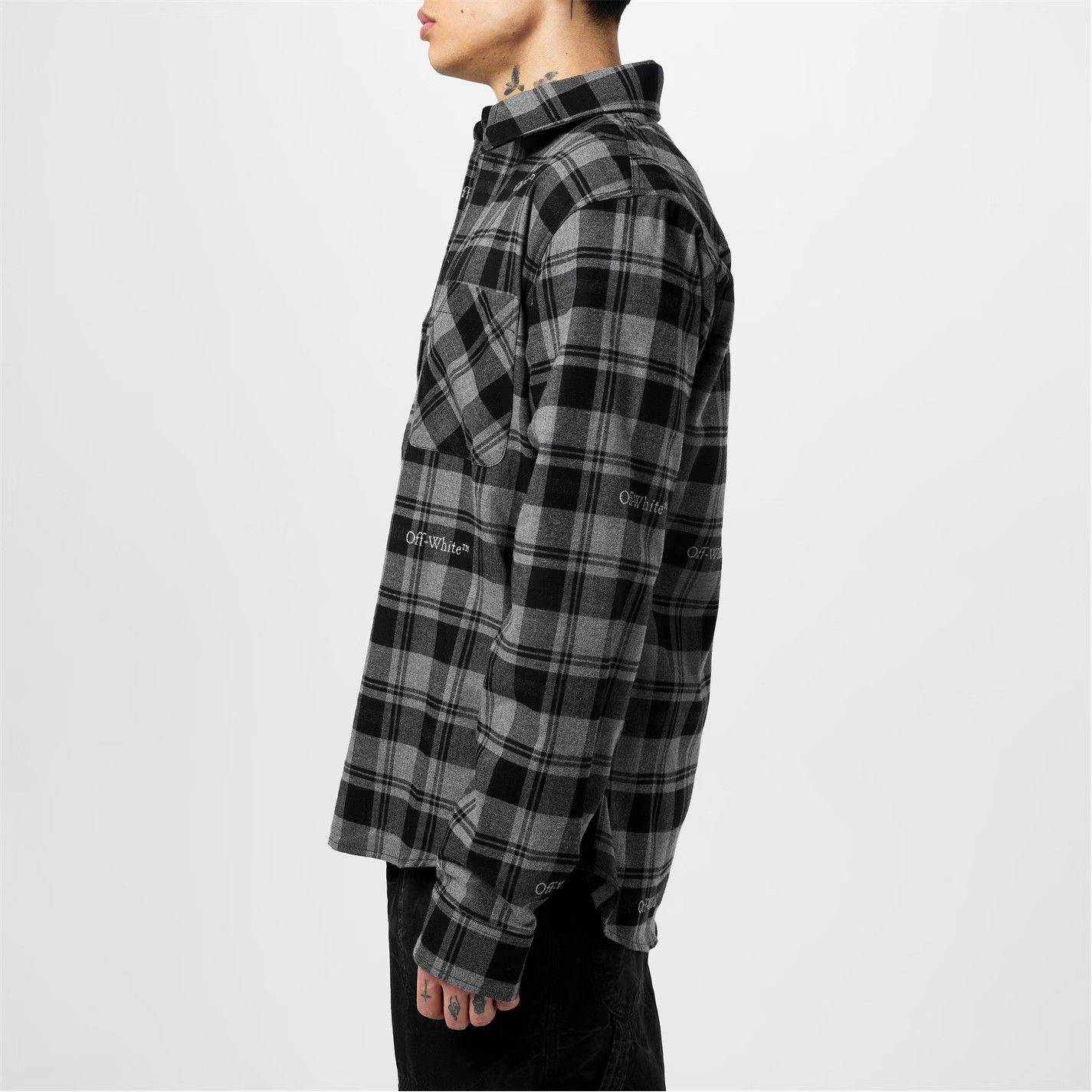 Off-White o1g2r1mq0326 Check Plaid Shirt in Black/Grey Size US S / EU 44-46 / 1 - 5 Thumbnail
