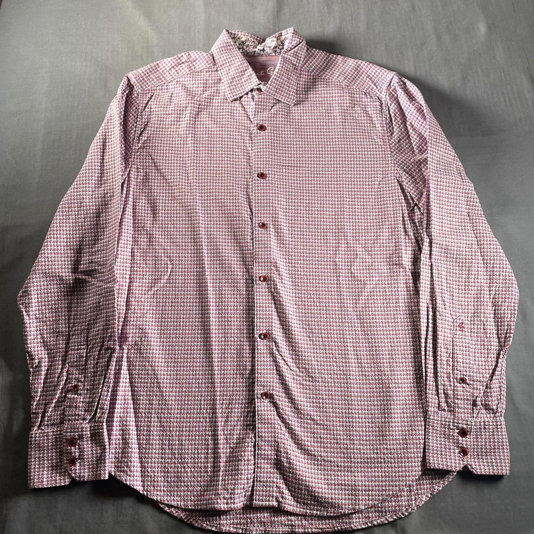 Robert Graham VINTAGE? No. Robert Graham Shirt Mens Large Red Blue Geometric Classic Fit Long Sleeve Cotton Size US L / EU 52-54 / 3 - 6 Thumbnail