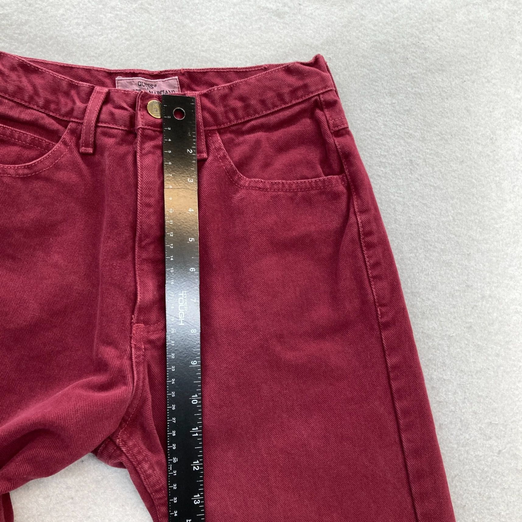 Guess VINTAGE GUESS Jeans Women's 28 Red Denim Tapered USA Hip Hop Georges Marciano 5-Pocket Design Size 28" / US 6 / IT 42 - 7 Thumbnail