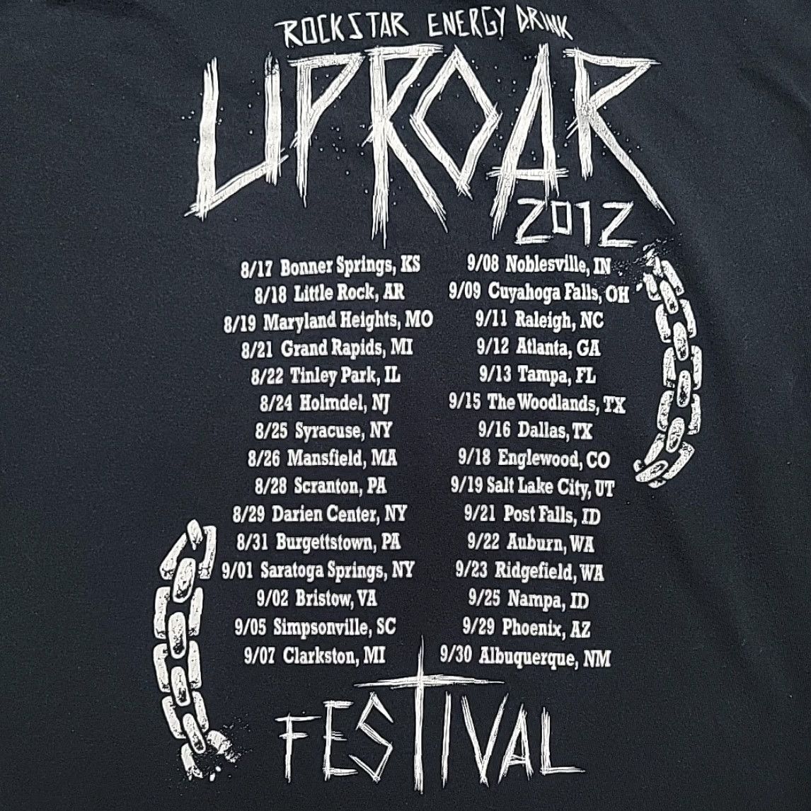 Gildan VINTAGE Uproar Festival Shirt Mens XL Black Energy Drink Concert Tour Band 2012 Size US XL / EU 56 / 4 - 5 Thumbnail