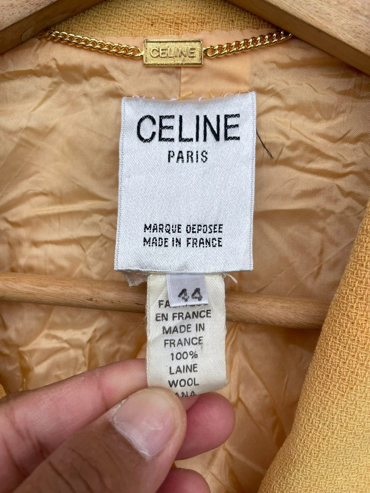Celine RARE🔥 Celine Wool Jacket Button Closure 100% Silk Jacket Size US M / EU 48-50 / 2 - 12 Thumbnail
