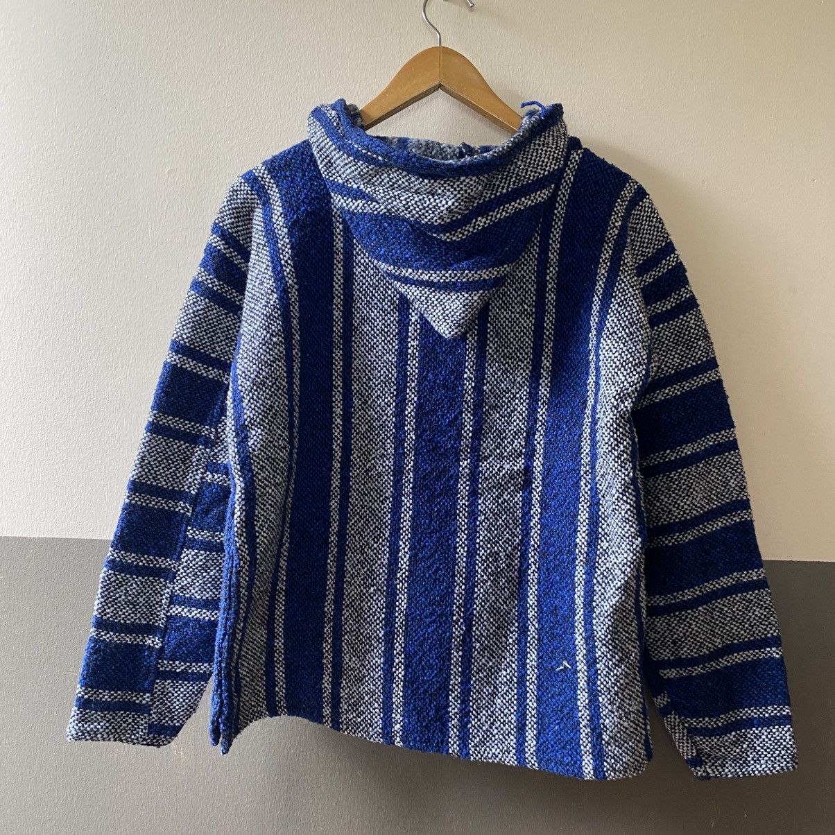 Vintage Blue & Gray Striped Baja Hoodie Pullover Size US M / EU 48-50 / 2 - 8 Thumbnail