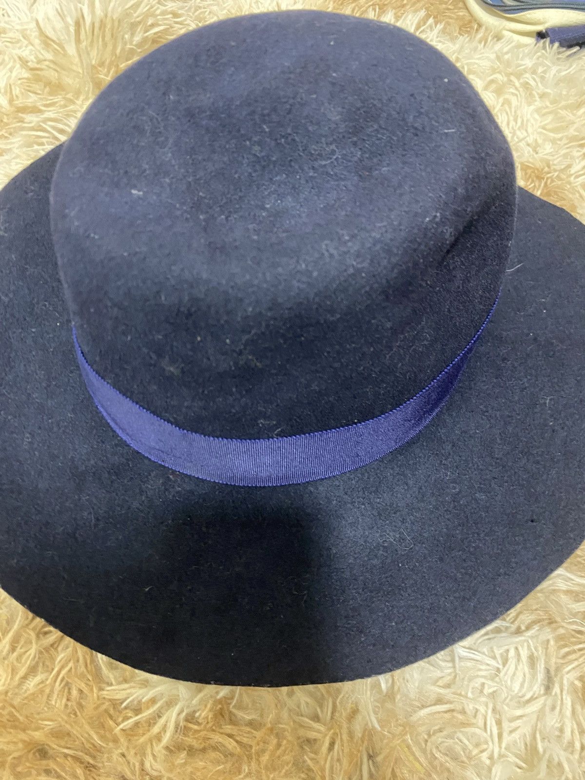 Japanese Brand Barairo no Boushi Navy Felt Fedora – Made in Japan Size ONE SIZE - 3 Thumbnail
