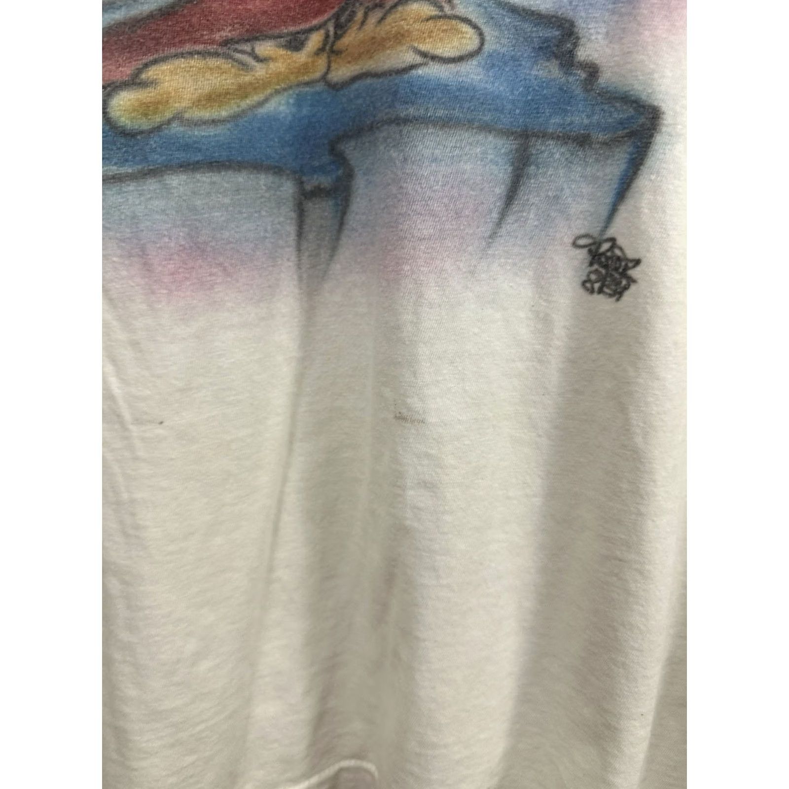 Fruit Of The Loom VTG 80s Mickey Mouse Fantasia Disney Airbrush Paper Thin FOTL Art T-Shirt L Mens White Disney Shirt Size US L / EU 52-54 / 3 - 5 Thumbnail