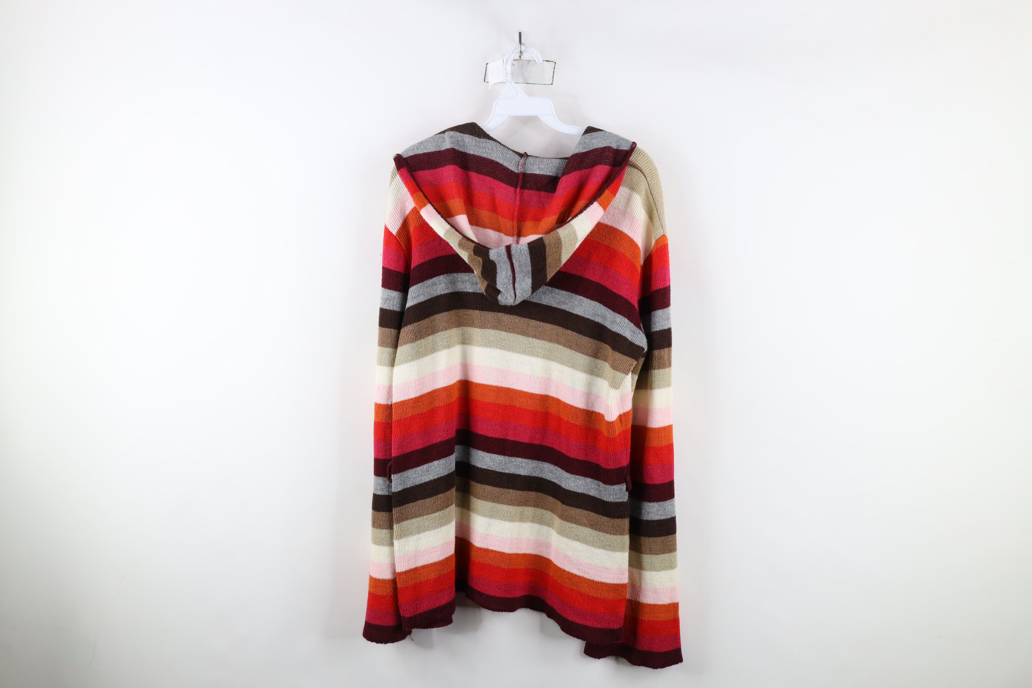 Vintage Vintage 90s Y2K Babydoll Striped Hooded Knit Sweater USA Size S / US 4 / IT 40 - 11 Thumbnail