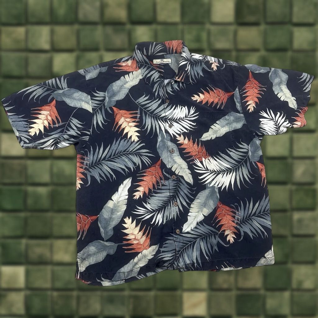 Tommy Bahama Tommy Bahama Button-Up Silk Blend Shirt Mens XL Black Floral Shirt Size US XL / EU 56 / 4 - 1 Thumbnail