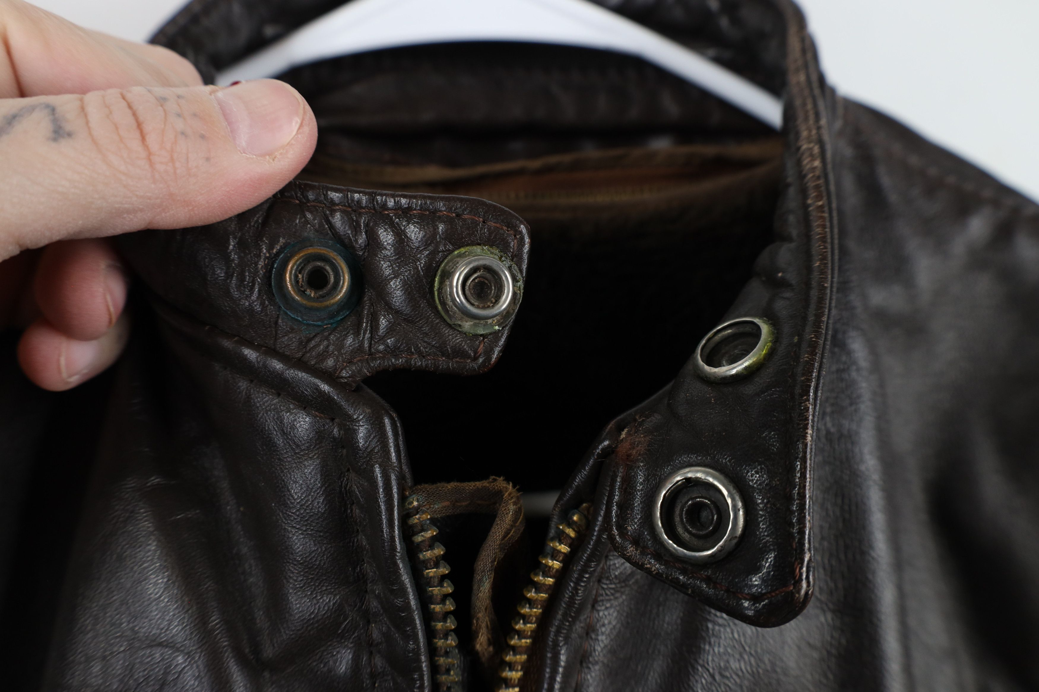 Vintage Vintage 60s Lined Leather Buckle Back Racer Jacket Brown USA Size M / US 6-8 / IT 42-44 - 8 Thumbnail