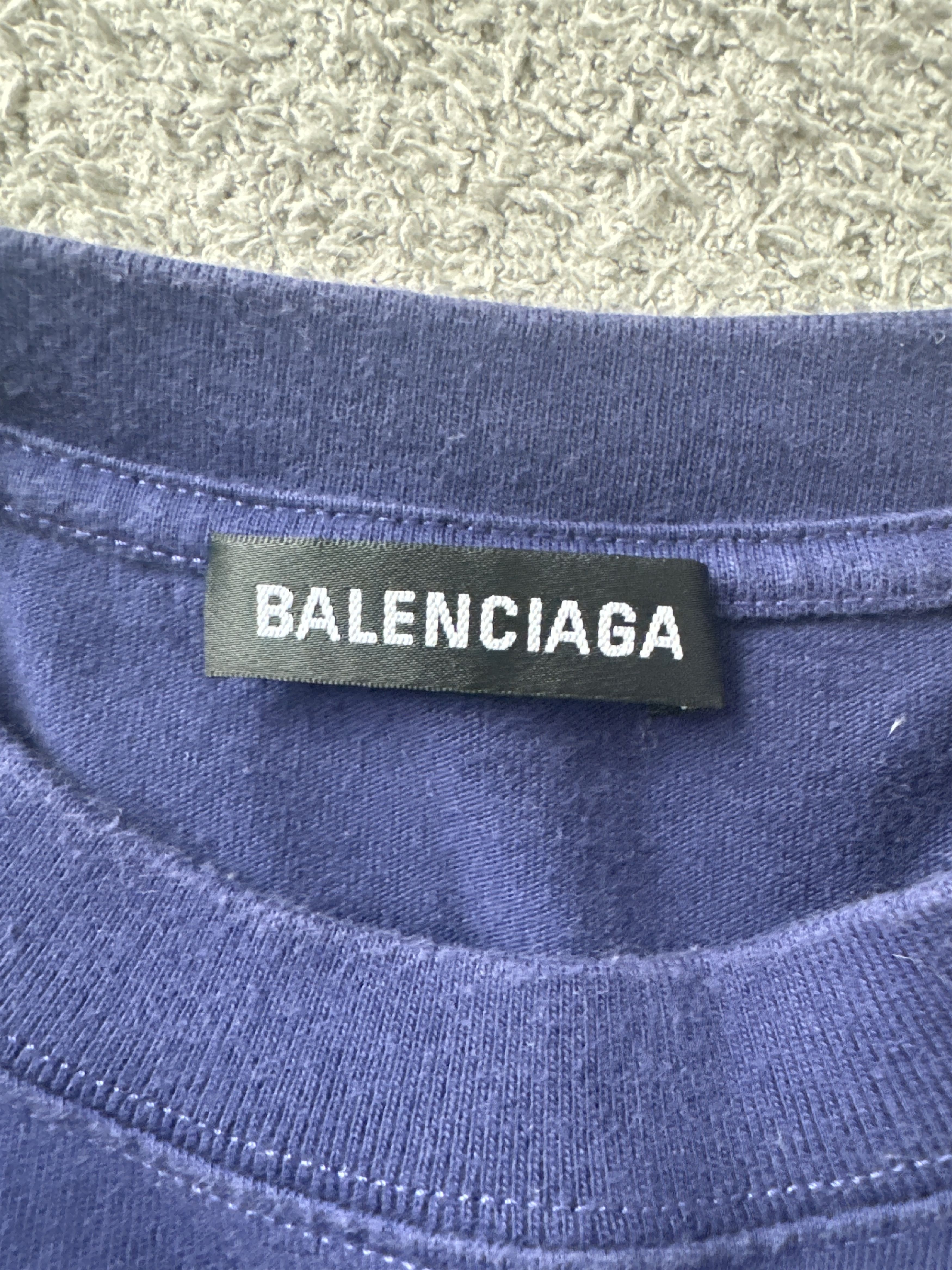 Balenciaga Balenciaga Logo Blue Tee Oversize Fit Size US S / EU 44-46 / 1 - 4 Thumbnail