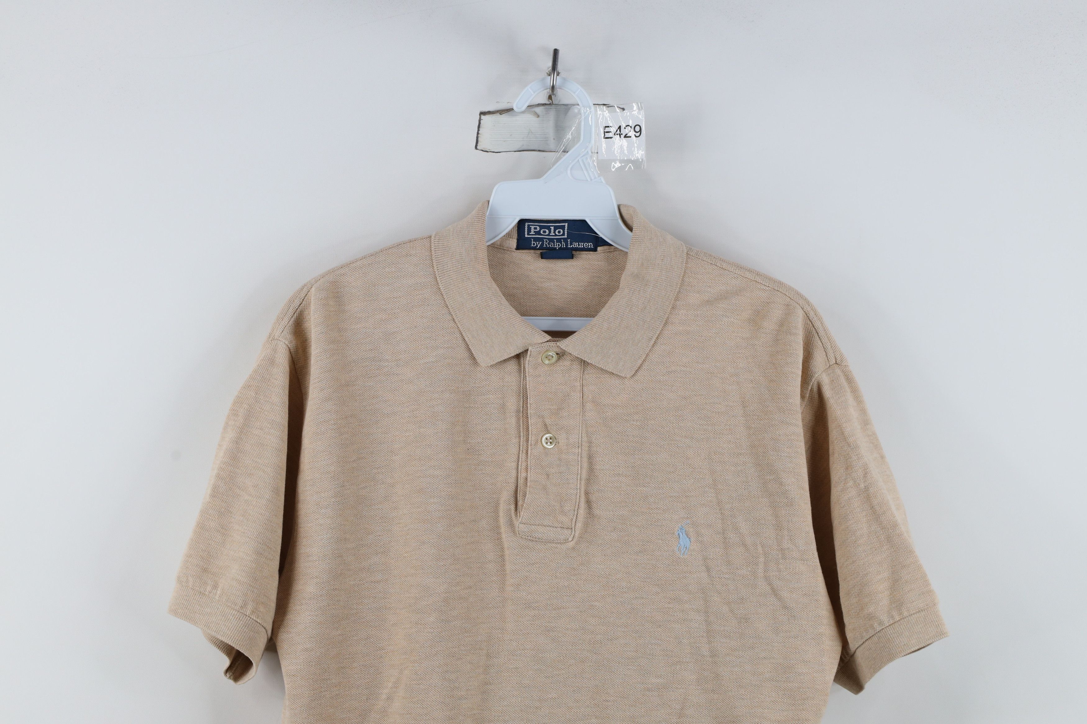 Polo Ralph Lauren Vintage 90s Ralph Lauren Pique Cotton Golf Polo Shirt Beige Size US S / EU 44-46 / 1 - 2 Thumbnail