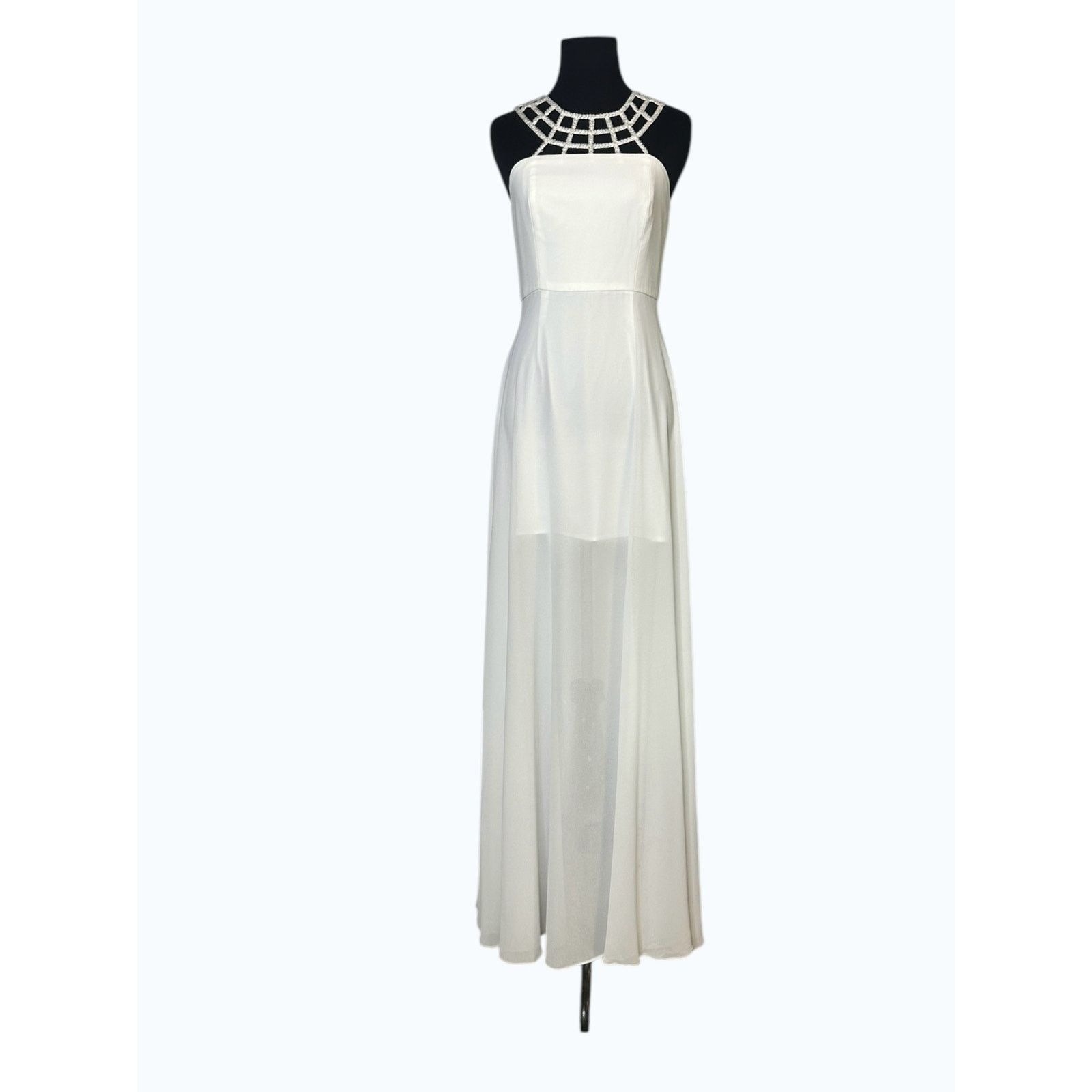 GB GB white neck embellished detail long wedding dress size S Size S / US 4 / IT 40 - 11 Thumbnail