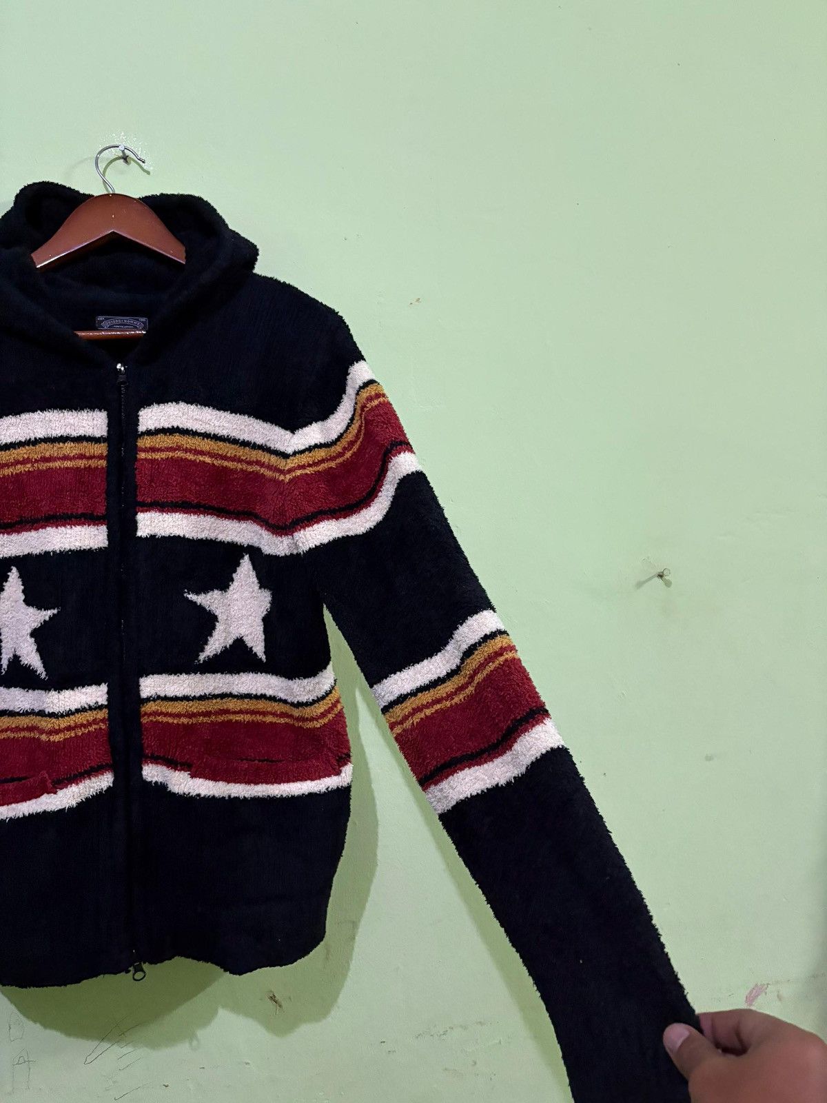 Hysteric Glamour × Japanese Brand × Tornado Mart VTG 90 291295 Homme Sweater Knitwear Star Design With Hoodie Size US M / EU 48-50 / 2 - 3 Thumbnail