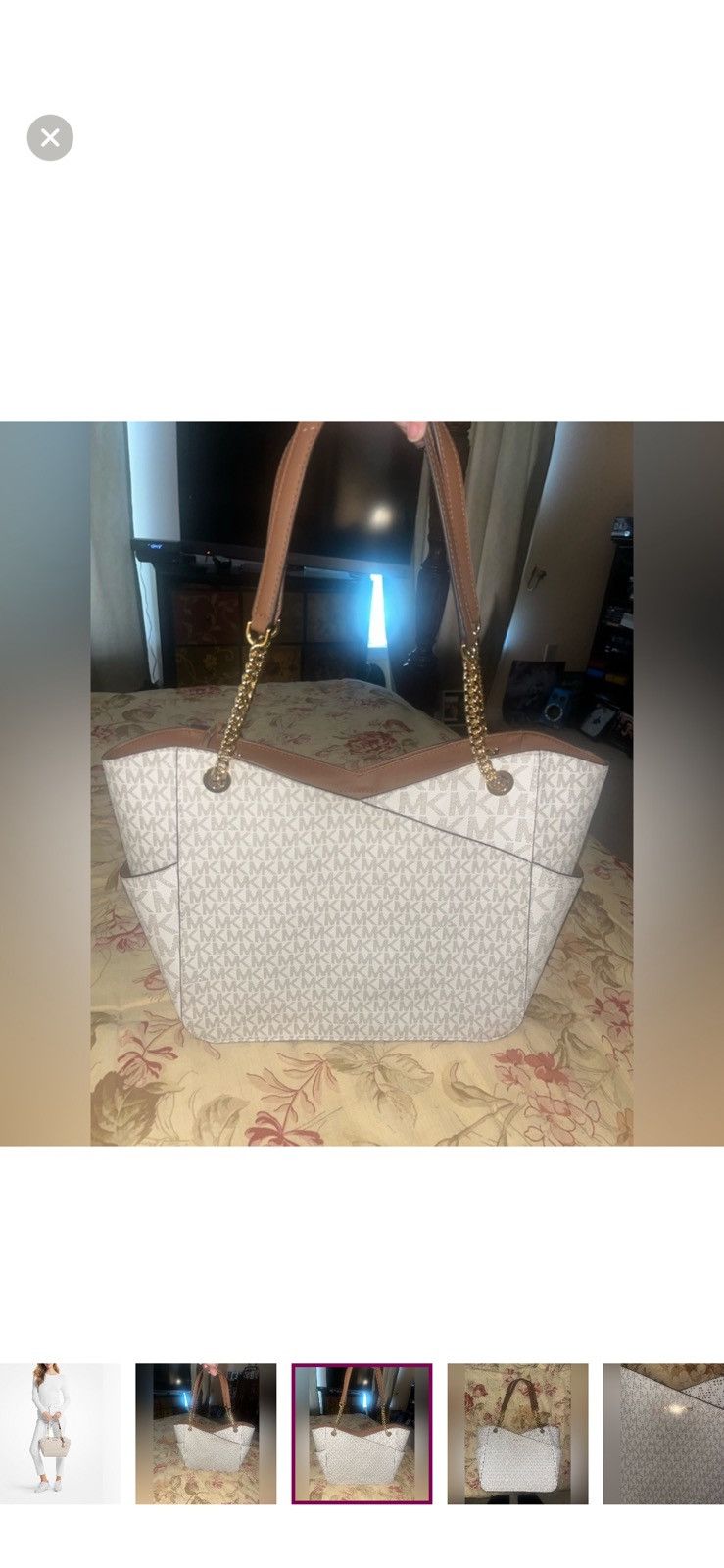 Michael Kors BRAND NEW Michael Kors Vanilla JetSet Large Shoulder Bag Size ONE SIZE - 6 Thumbnail