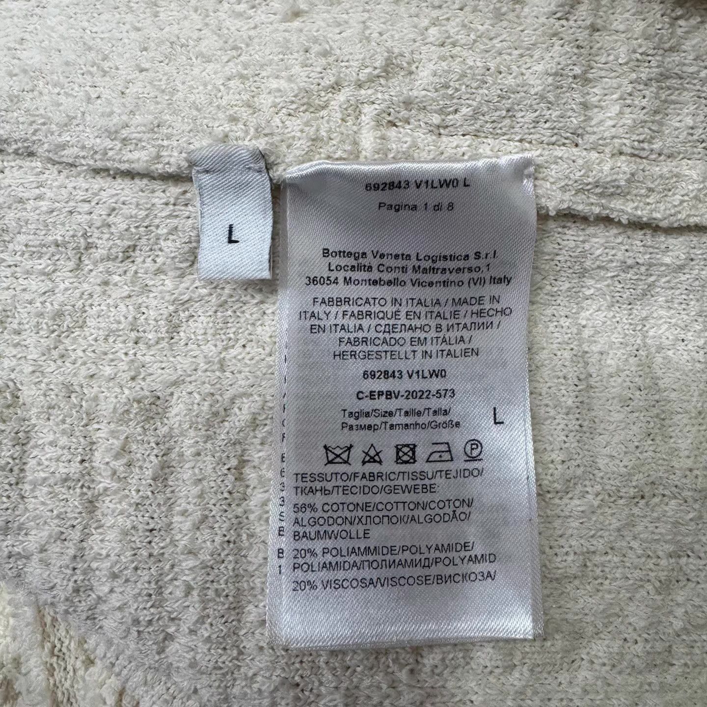 Bottega Veneta BV Cream White Towel Jacket Q10 Size US L / EU 52-54 / 3 - 4 Thumbnail