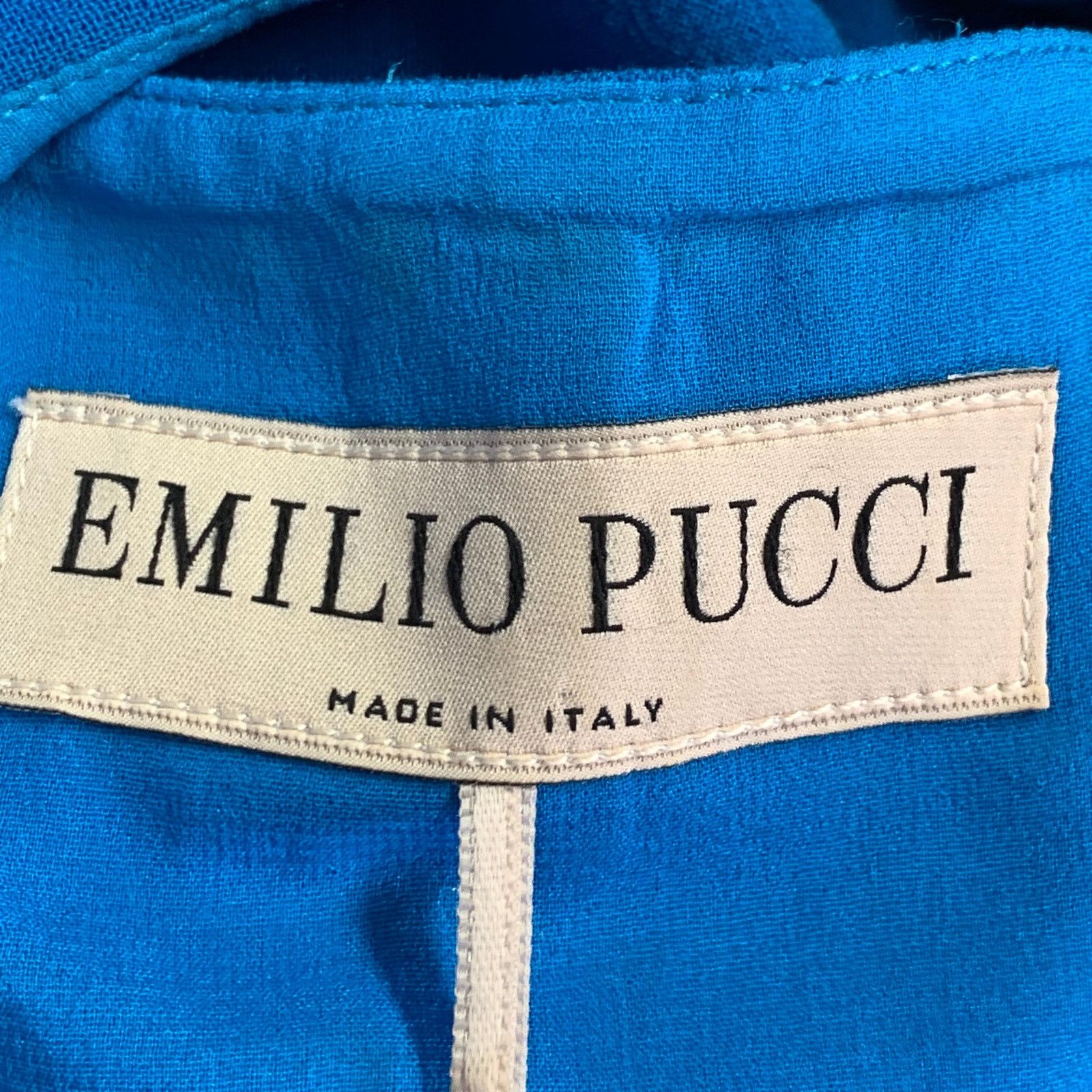 Emilio Pucci EMILIO PUCCI Size 8 Blue Crepe V-Neck Cocktail Dress Size M / US 6-8 / IT 42-44 - 4 Thumbnail