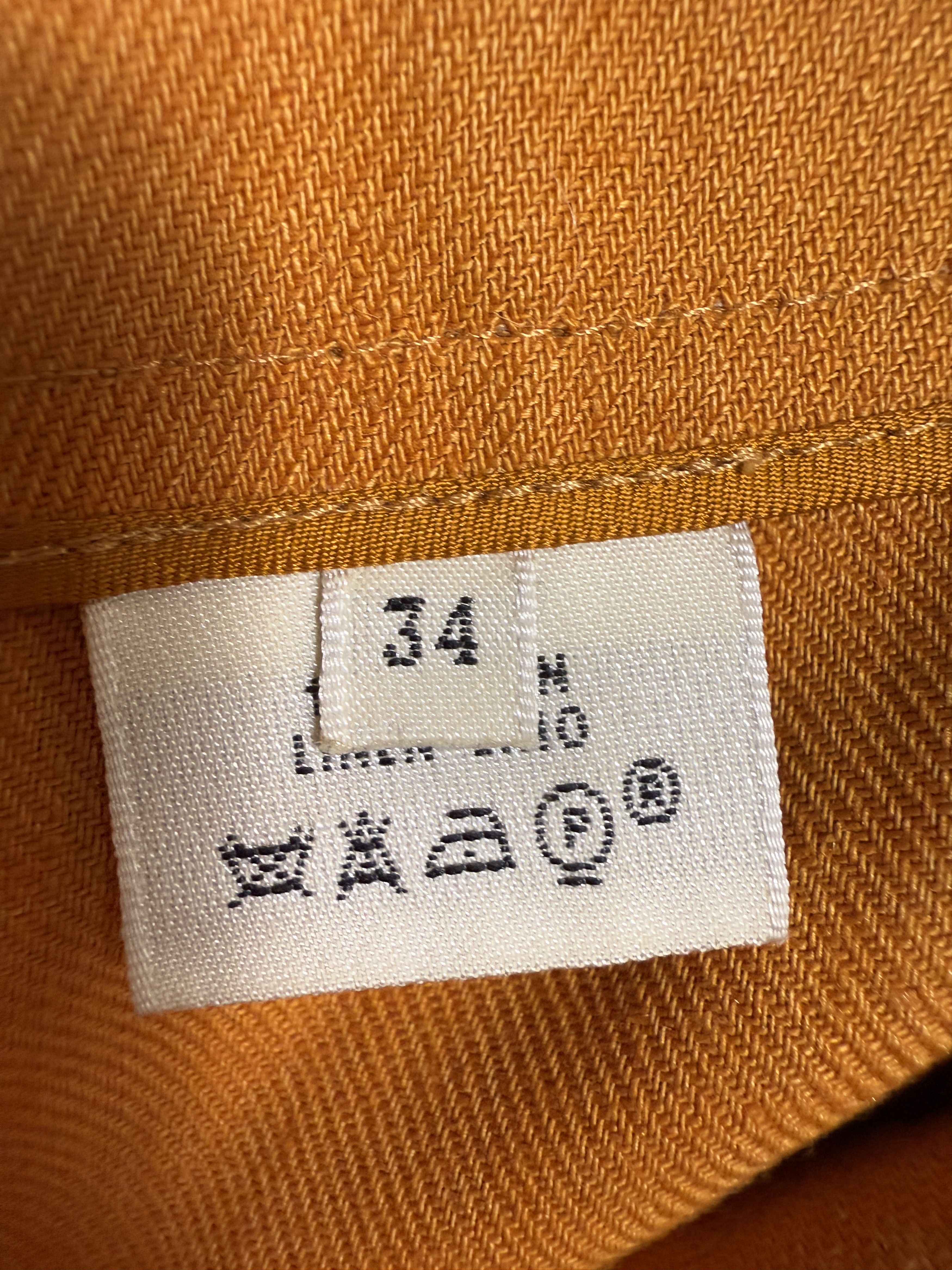 Hermes Hermes by Margiela Orange Linen Wide Leg Pants Size 25" / US 0 / IT 36 - 5 Thumbnail