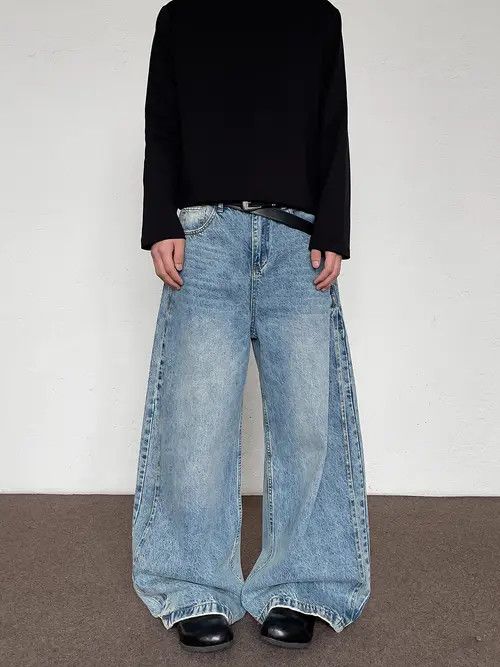 VIBE Wide Leg Baggy Jeans, Loose Flare Jeans Size US 32 / EU 48 - 6 Thumbnail