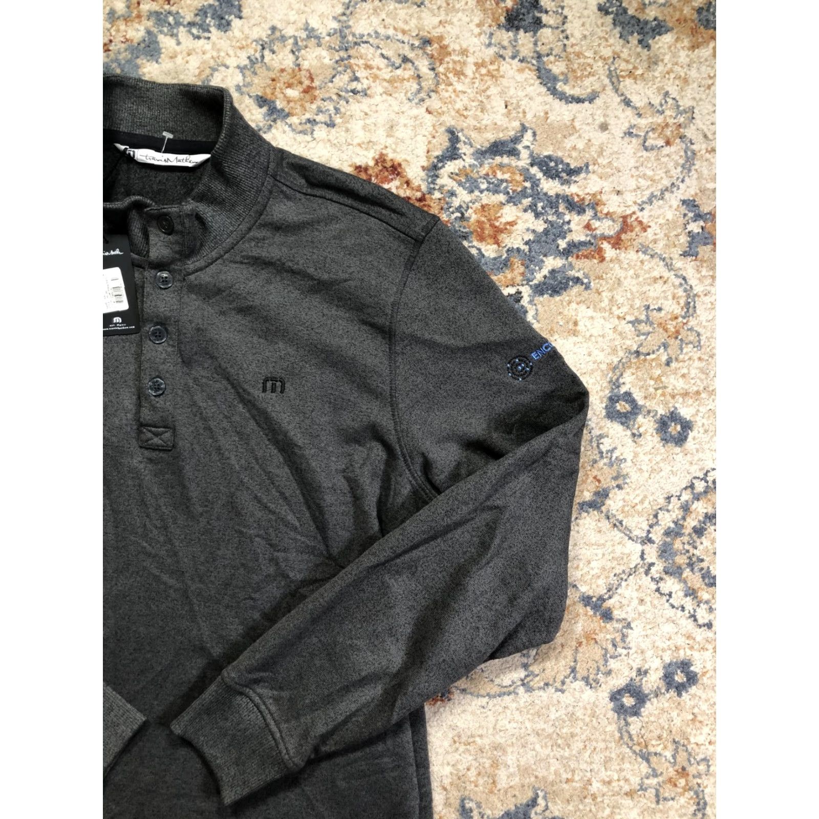 TravisMathew Travis Mathew Sweatshirt Mens XL Gray Wall Henley Knit Pullover Button Front Logo 1MU084 Size US XL / EU 56 / 4 - 4 Thumbnail