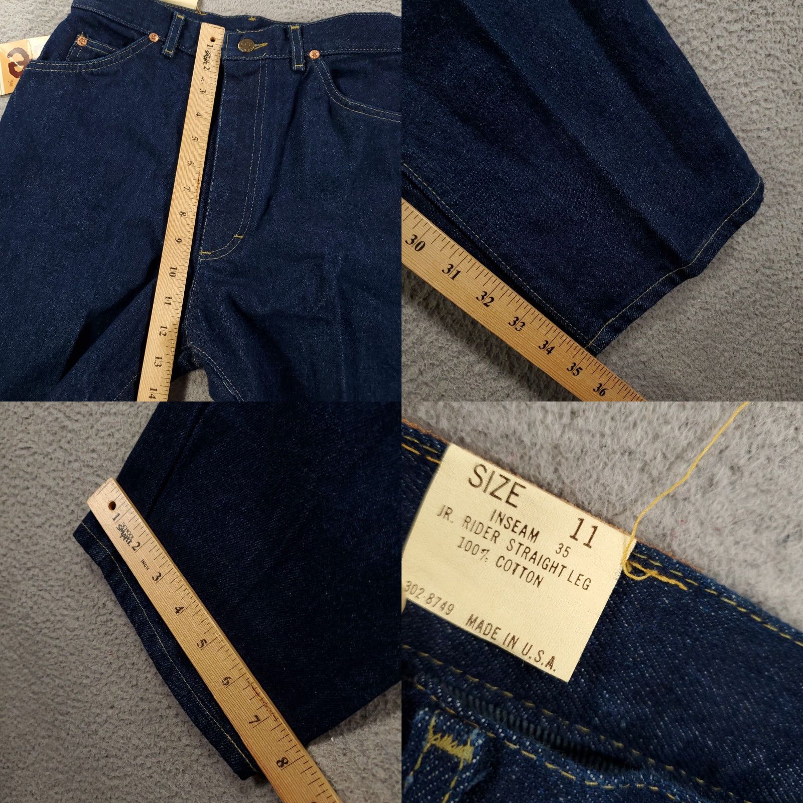 Lee VINTAGE Lee Jeans Womens Juniors 11 Blue High Rise Straight Denim 80s 90s Retro Classic Size 32" / US 10 / IT 46 - 8 Thumbnail