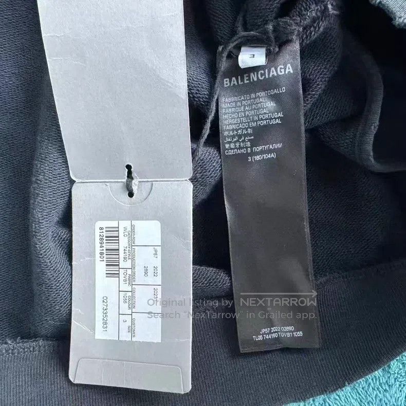 Balenciaga Balenciaga Tape Hoodie, Gray Size US L / EU 52-54 / 3 - 5 Thumbnail