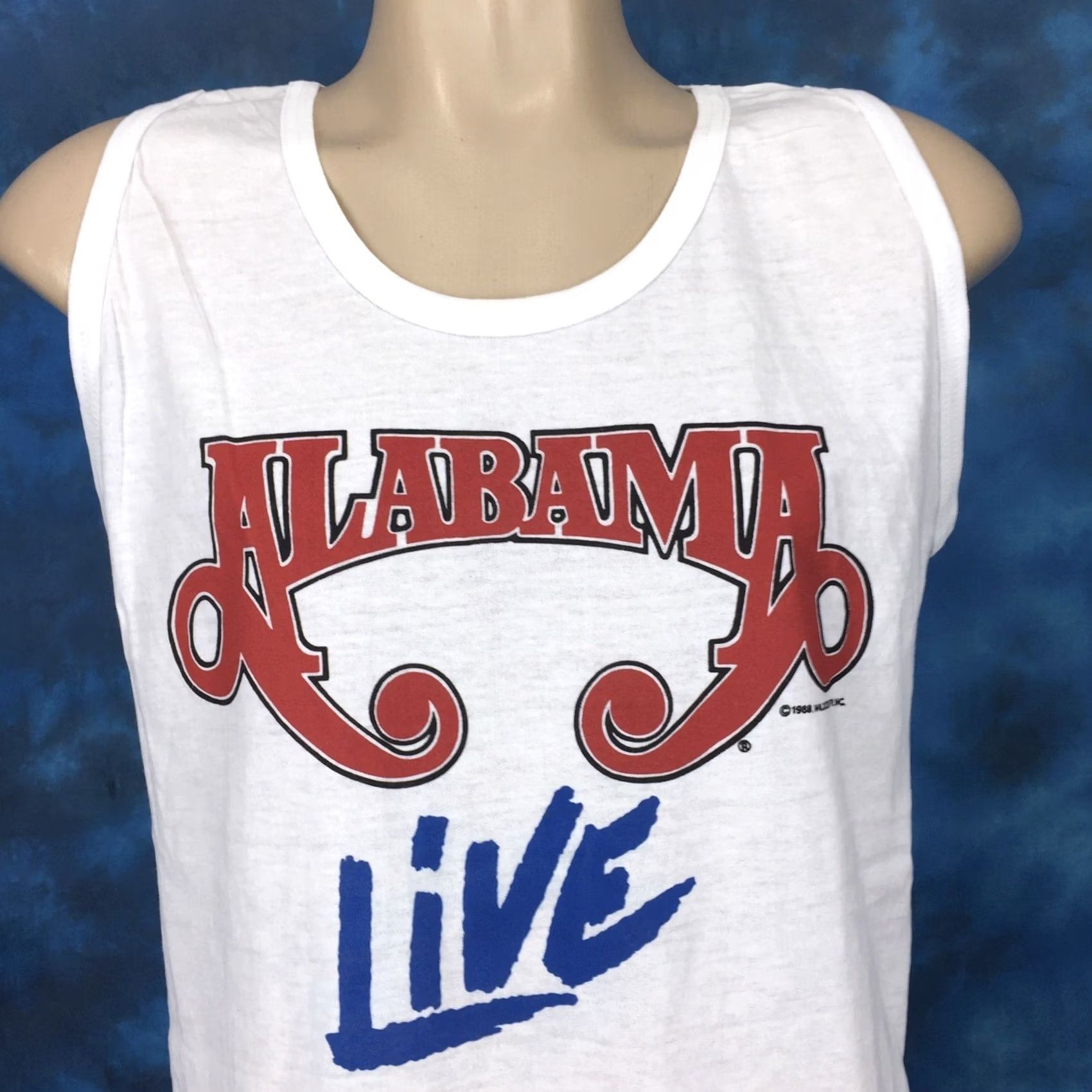 TEE JAYS VINTAGE Alabama Concert Tank Top Shirt M White 80s 90s Tee Jays Mens Tank Top T-Shirt NOS Deadstock Size US M / EU 48-50 / 2 - 3 Thumbnail