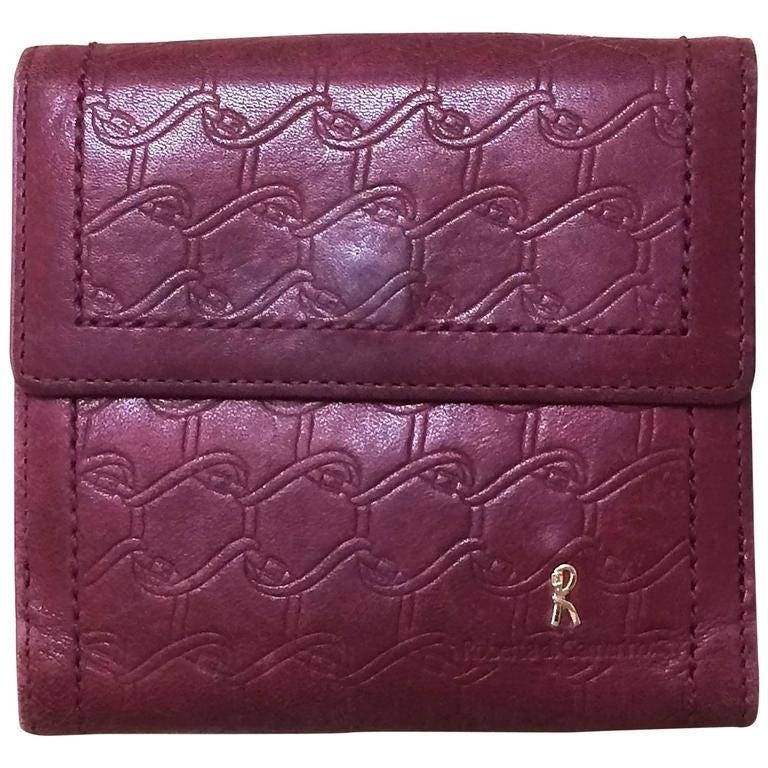 Vintage Roberta Di Camerino Wine Leather Wallet, Coin Purse in Red, Women's