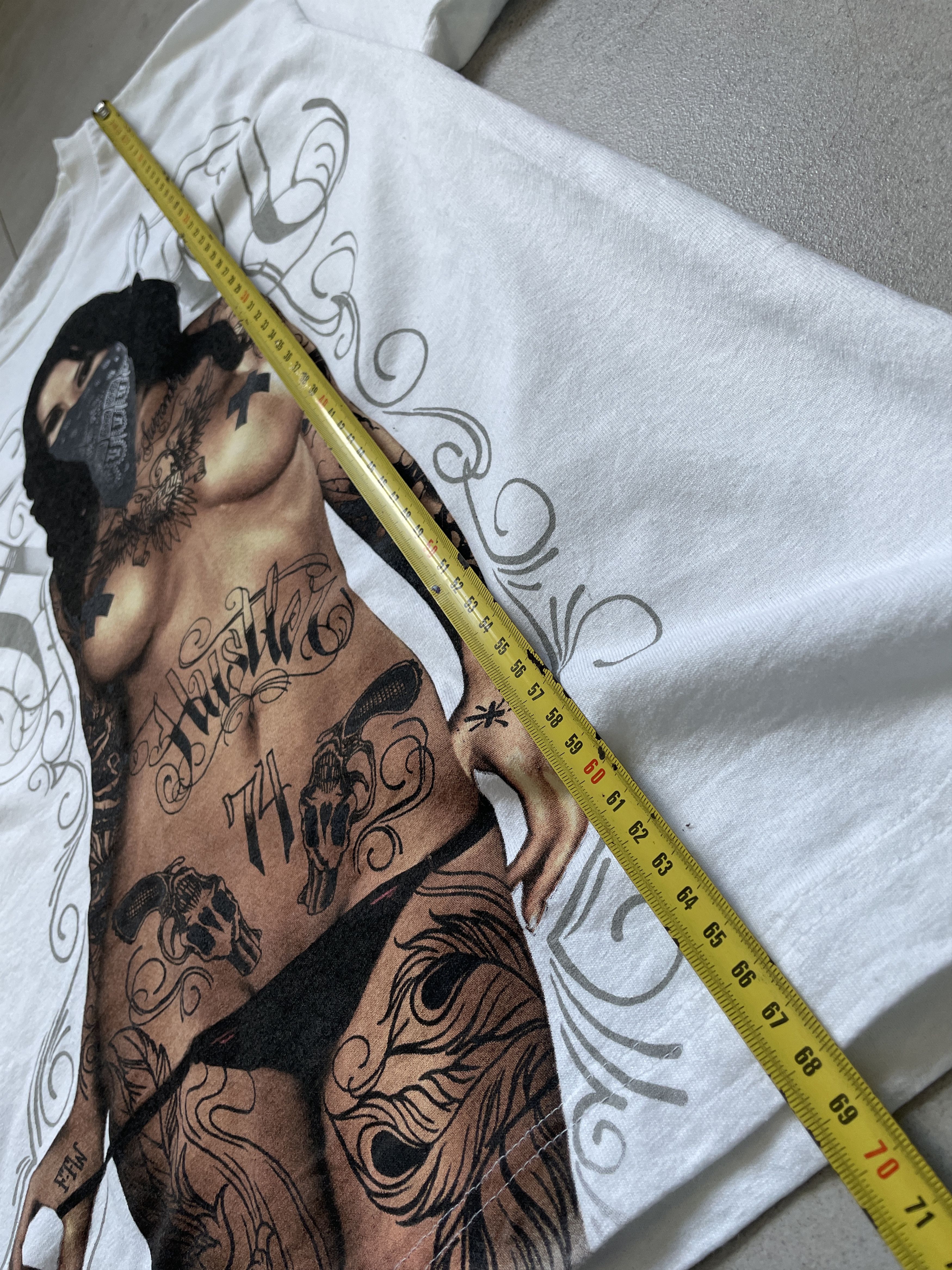 Vintage Y2K 2000 HUSTLER 74 MAGAZINE RARE WHITE TEE Size US L / EU 52-54 / 3 - 5 Thumbnail