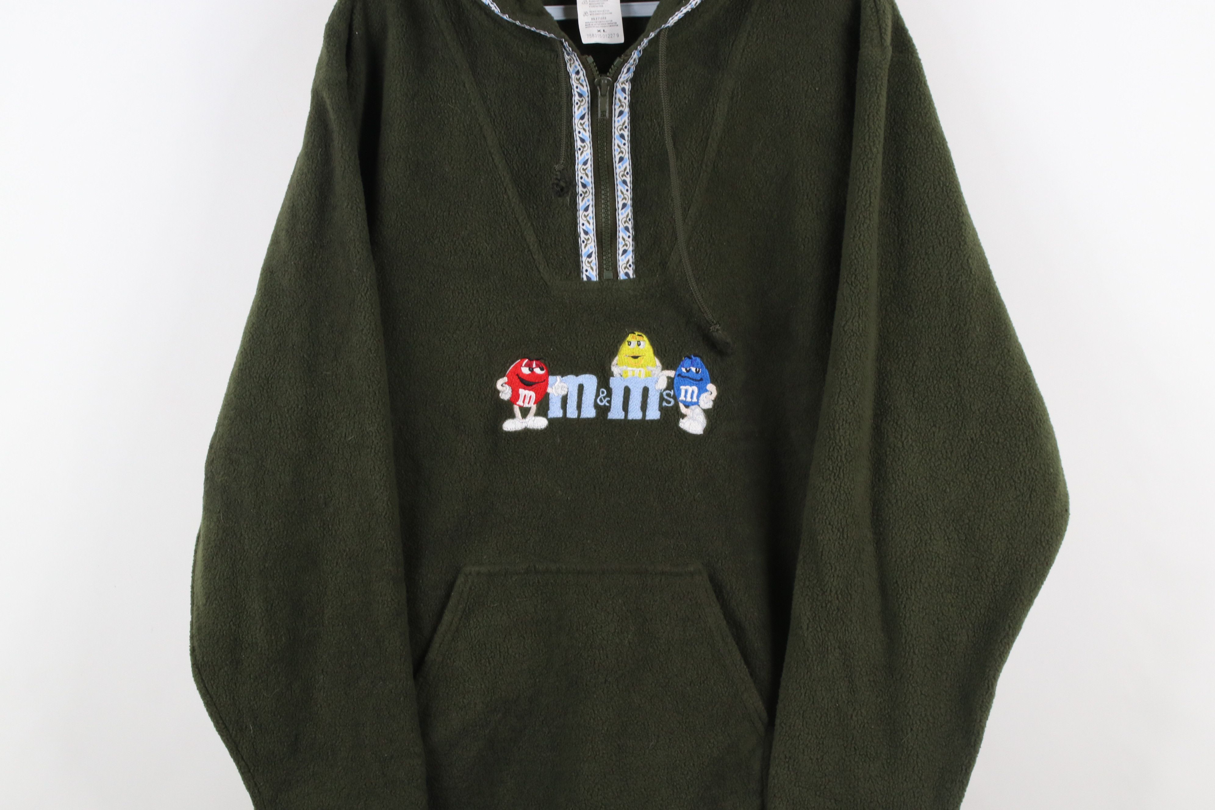 Vintage Vintage 90s Mars Candy Spell Out M&Ms Half Zip Fleece Hoodie Size XL / US 12-14 / IT 48-50 - 3 Thumbnail