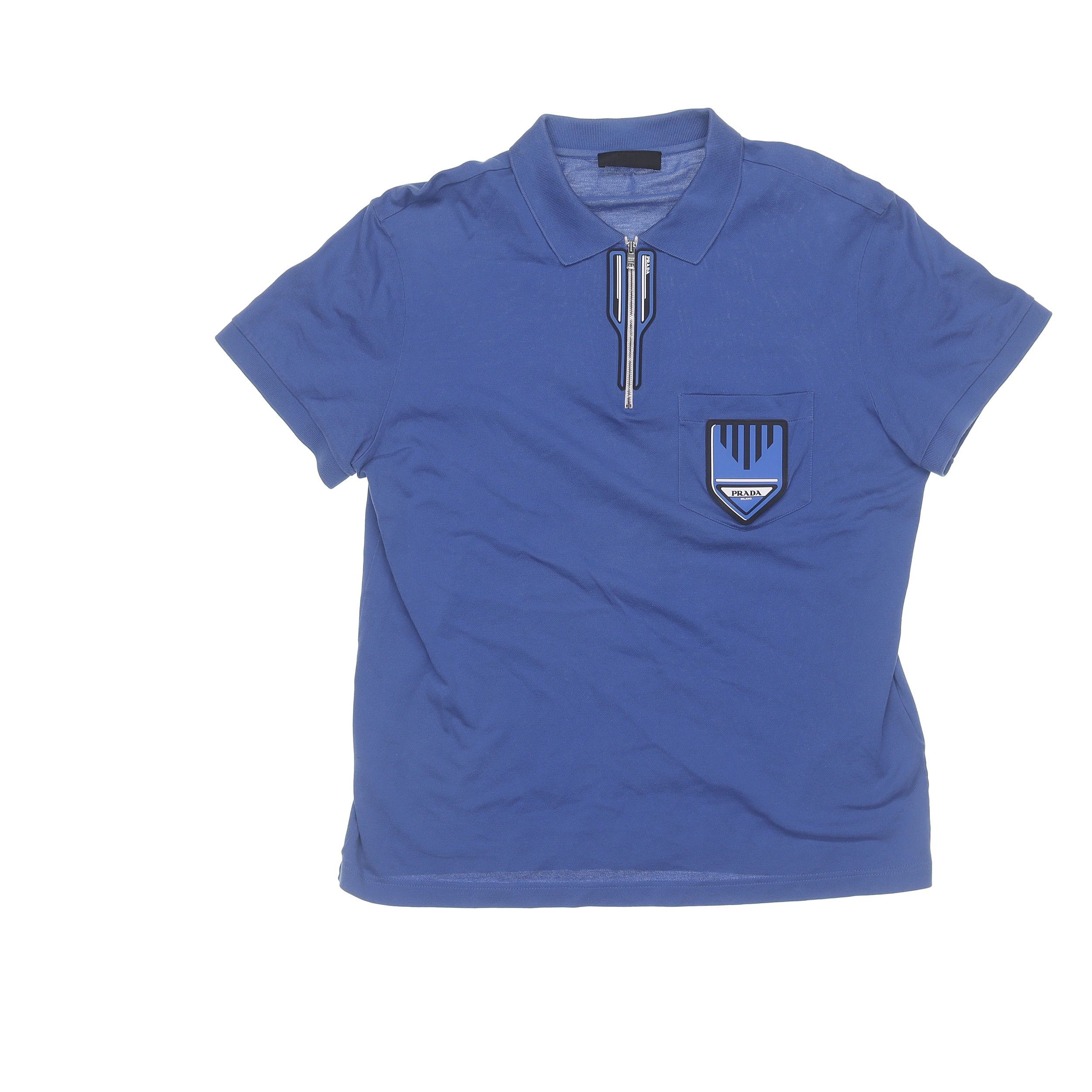 Prada Prada Logo Patch Half-Zip Polo Size M Size US M / EU 48-50 / 2 - 1 Thumbnail