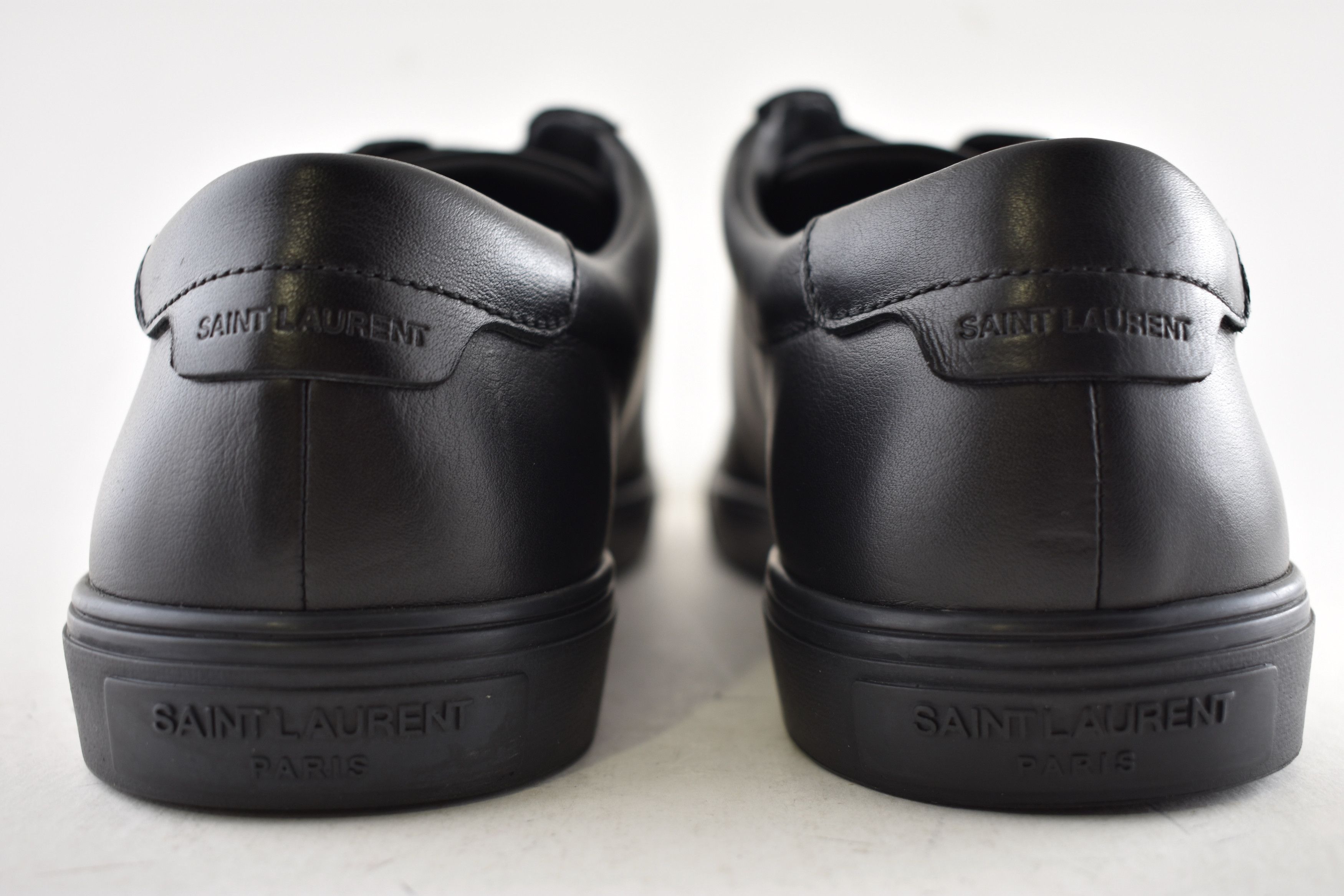 Saint Laurent Paris Andy Black Leather Gym Gold Logo Flat Low Top Sneaker 44 11 Size US 11 / EU 44 - 13 Thumbnail